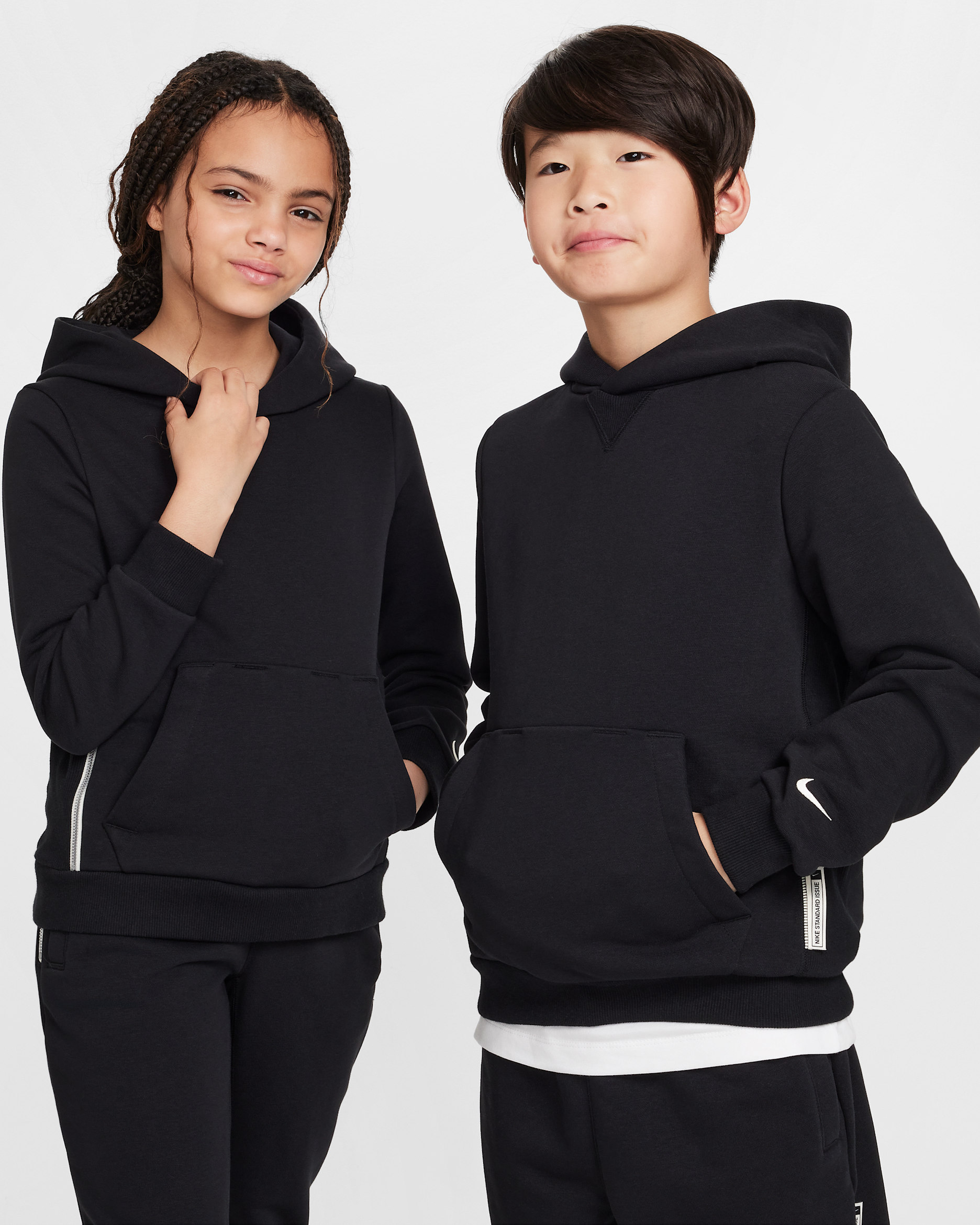 Nike Standard Issue Big Kids' Dri-FIT Fleece Basketball Hoodie - Black/Pale Ivory