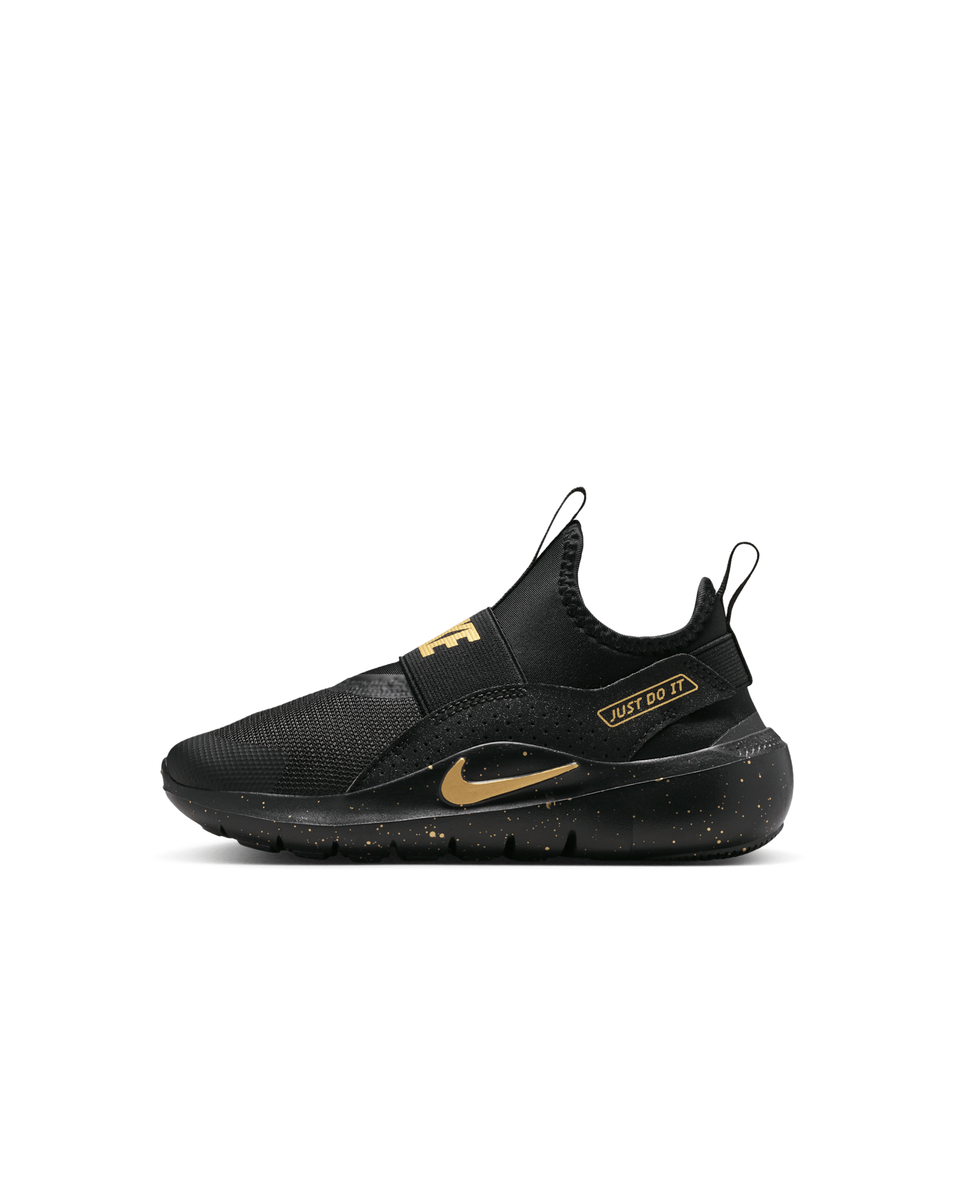 Nike Flex Runner 4-sko til mindre børn - sort/sort/Metallic Gold