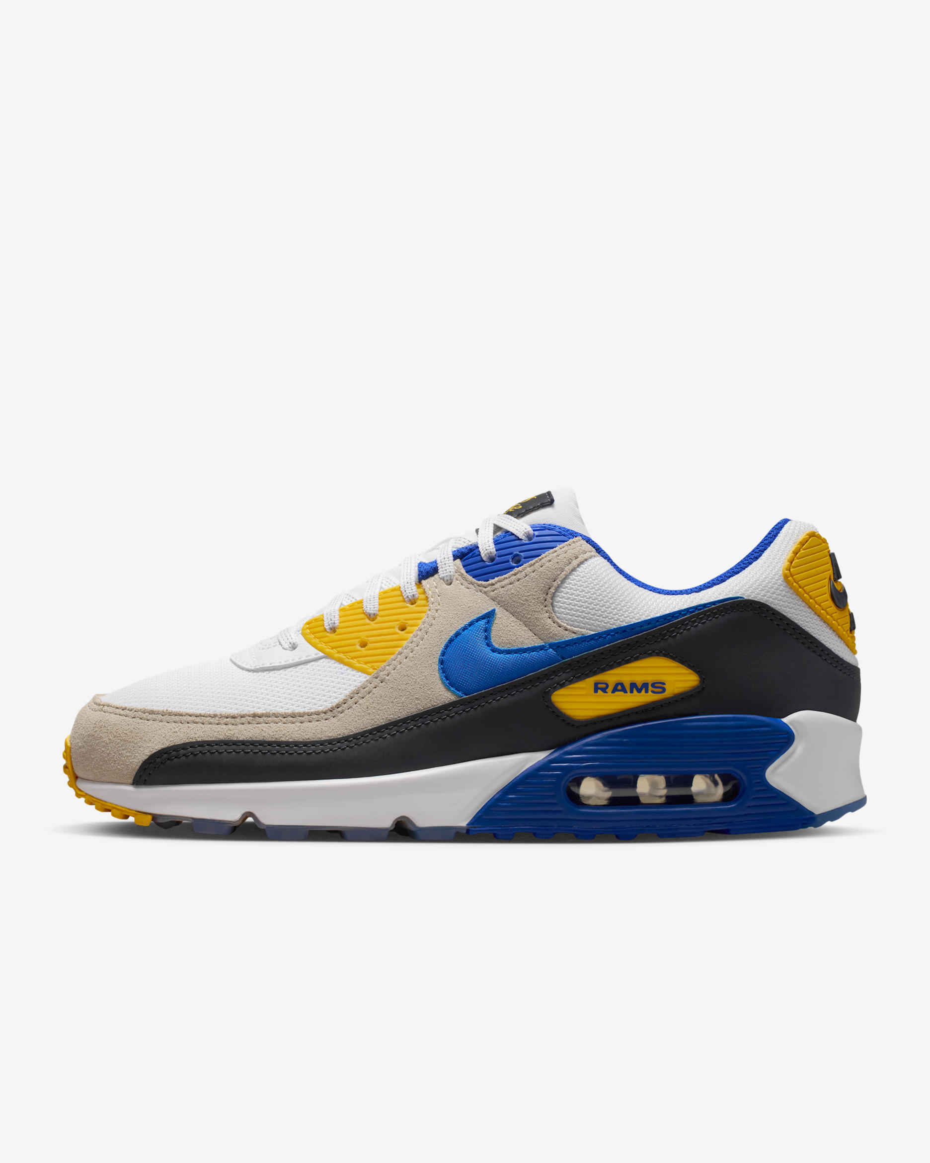 Los Angeles Rams Air Max 90 Men's Nike Shoes - White/Pitch Blue/Hyper Royal