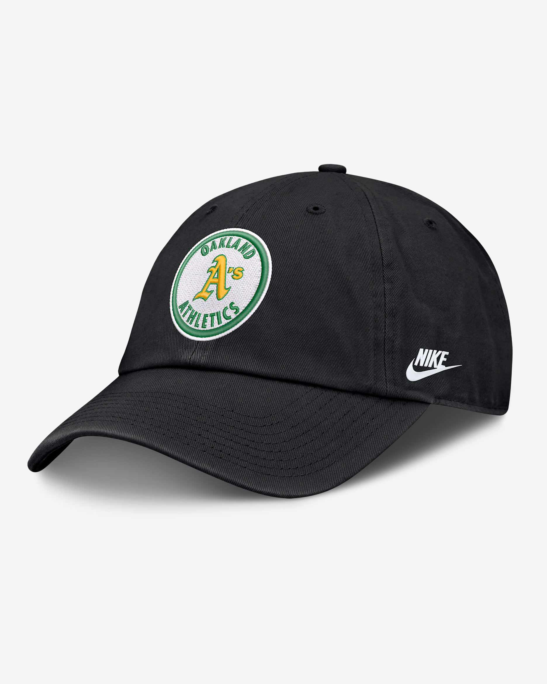 Gorra Nike de la MLB ajustable para hombre Oakland Athletics Cooperstown Club - Negro