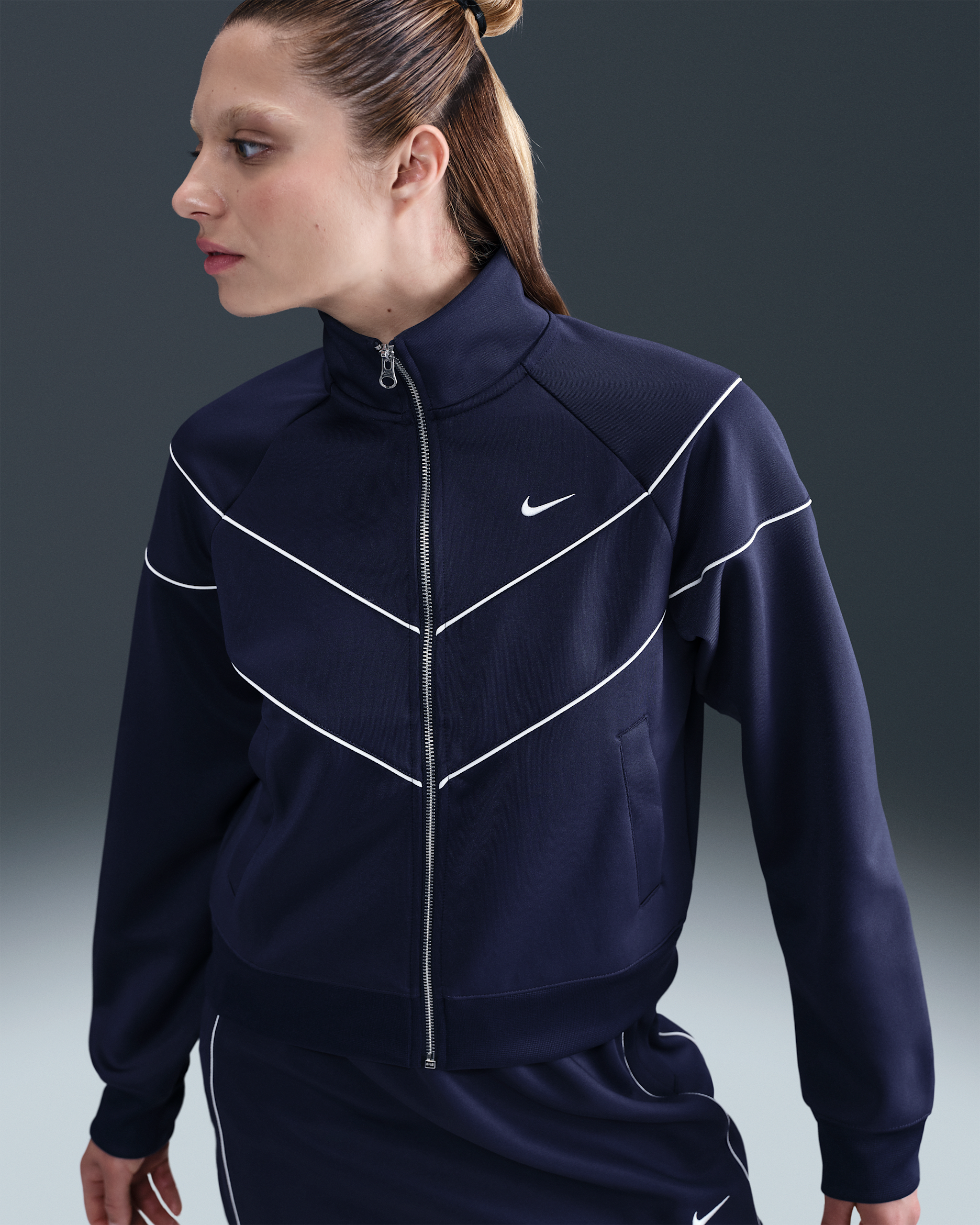 Veste en maille Nike Sportswear Windrunner pour Femme - Midnight Navy/Sail/Sail