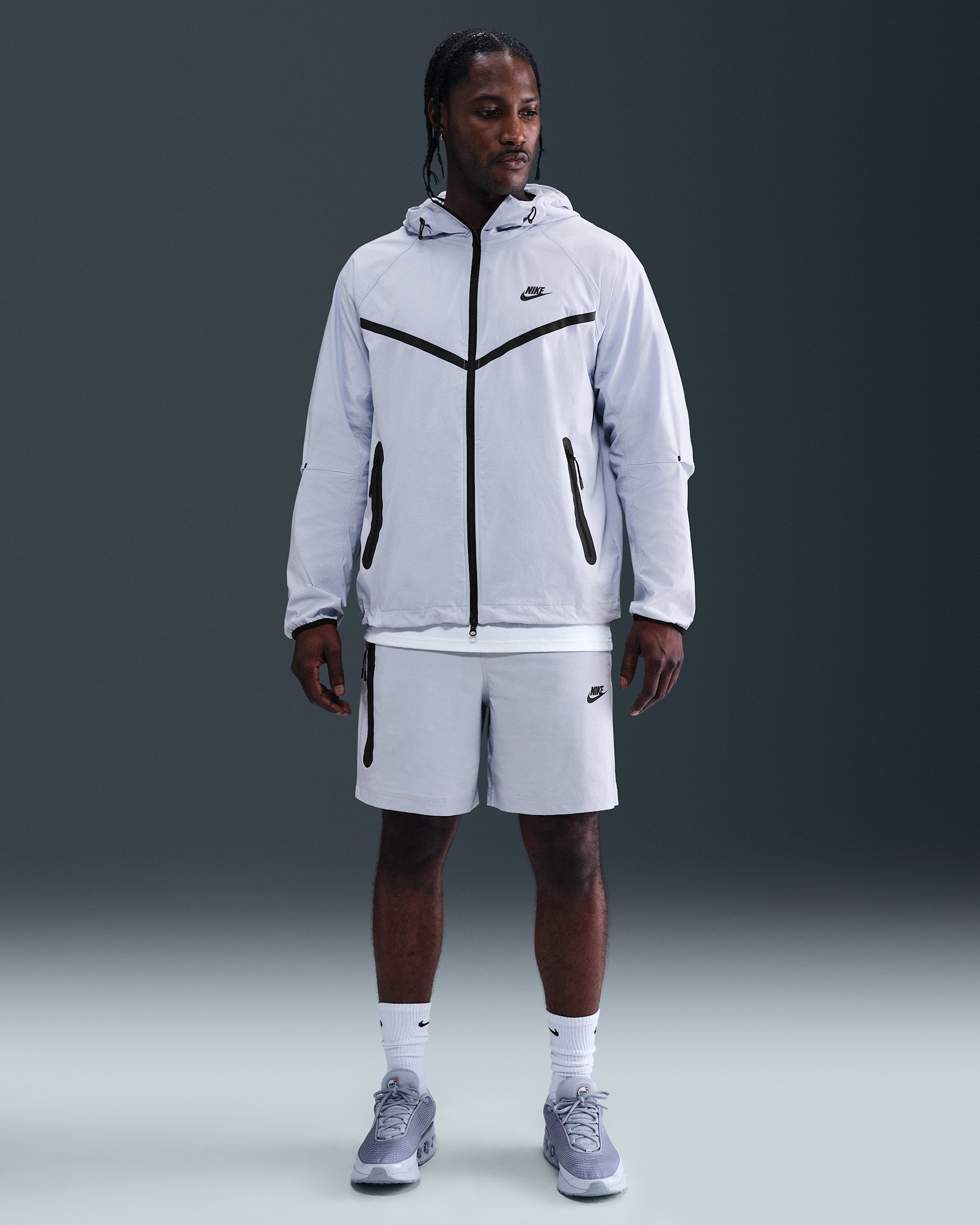 Nike Tech vevd shorts til herre - Ghost/Svart