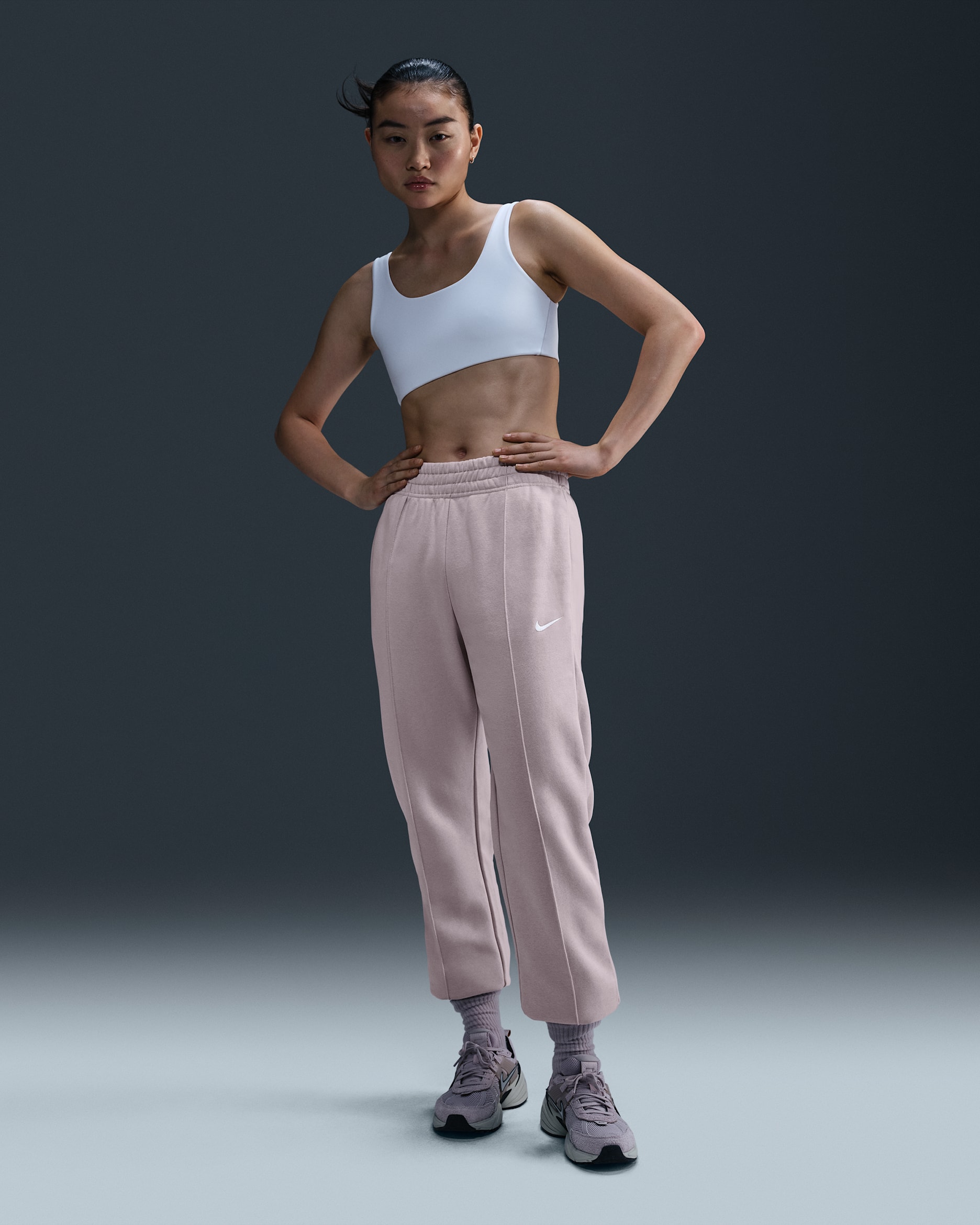 ナイキ スポーツウェア エッセンシャル ウィメンズ フリース パンツ - プラチナムバイオレット/ホワイト