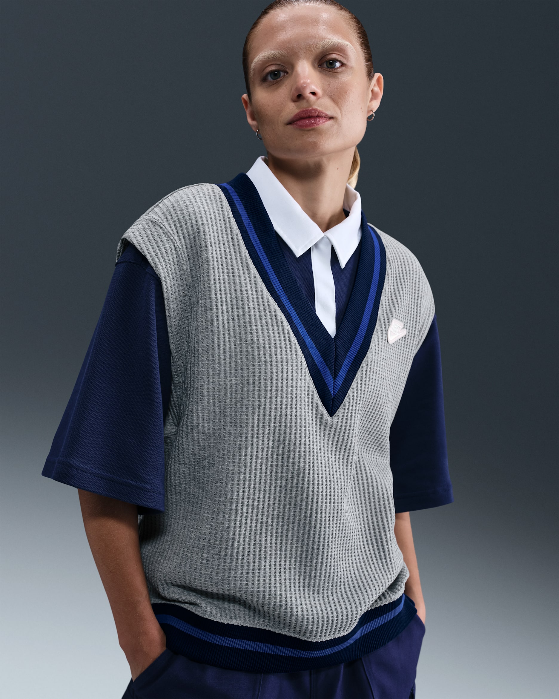 Nike Sportswear Women's Waffle-Knit Vest - Dark Grey Heather/Heather/Sail