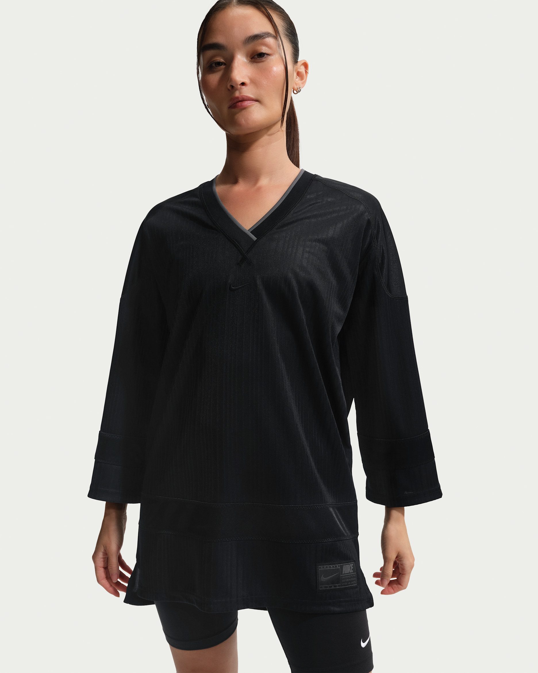 나이키 스포츠웨어 여성 오버사이즈 저지 튜닉 - 블랙/블랙/블랙