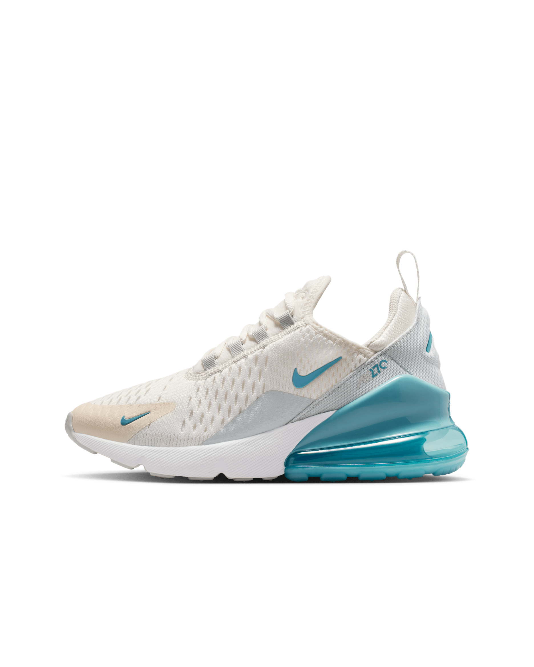 Nike Air Max 270 Big Kids' Shoes - Denim Turquoise/Light Silver/Soft Pearl