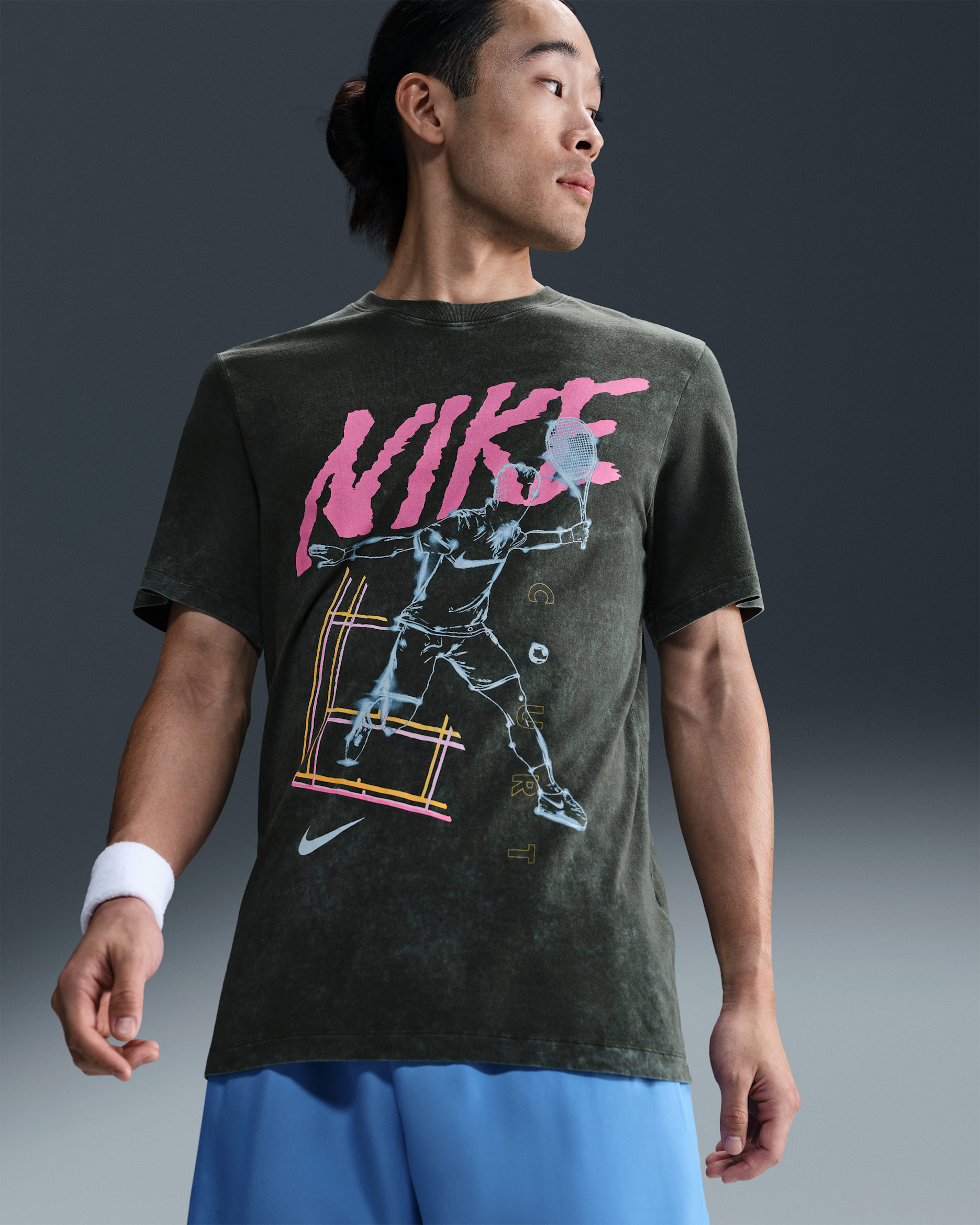 NikeCourt Men's Tennis T-Shirt - Sequoia