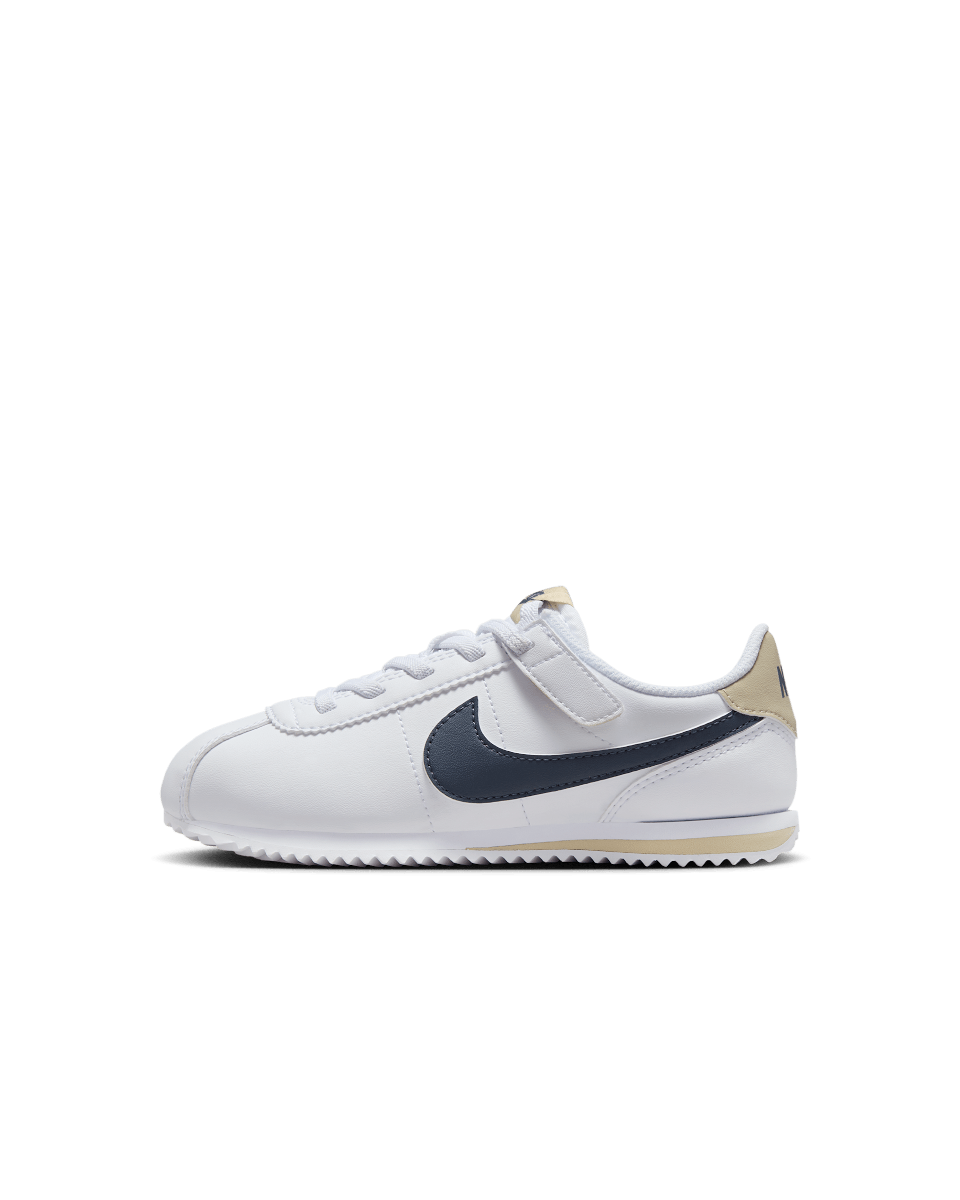 Nike Cortez EasyOn Younger Kids' Shoes - White/Desert Khaki/Thunder Blue