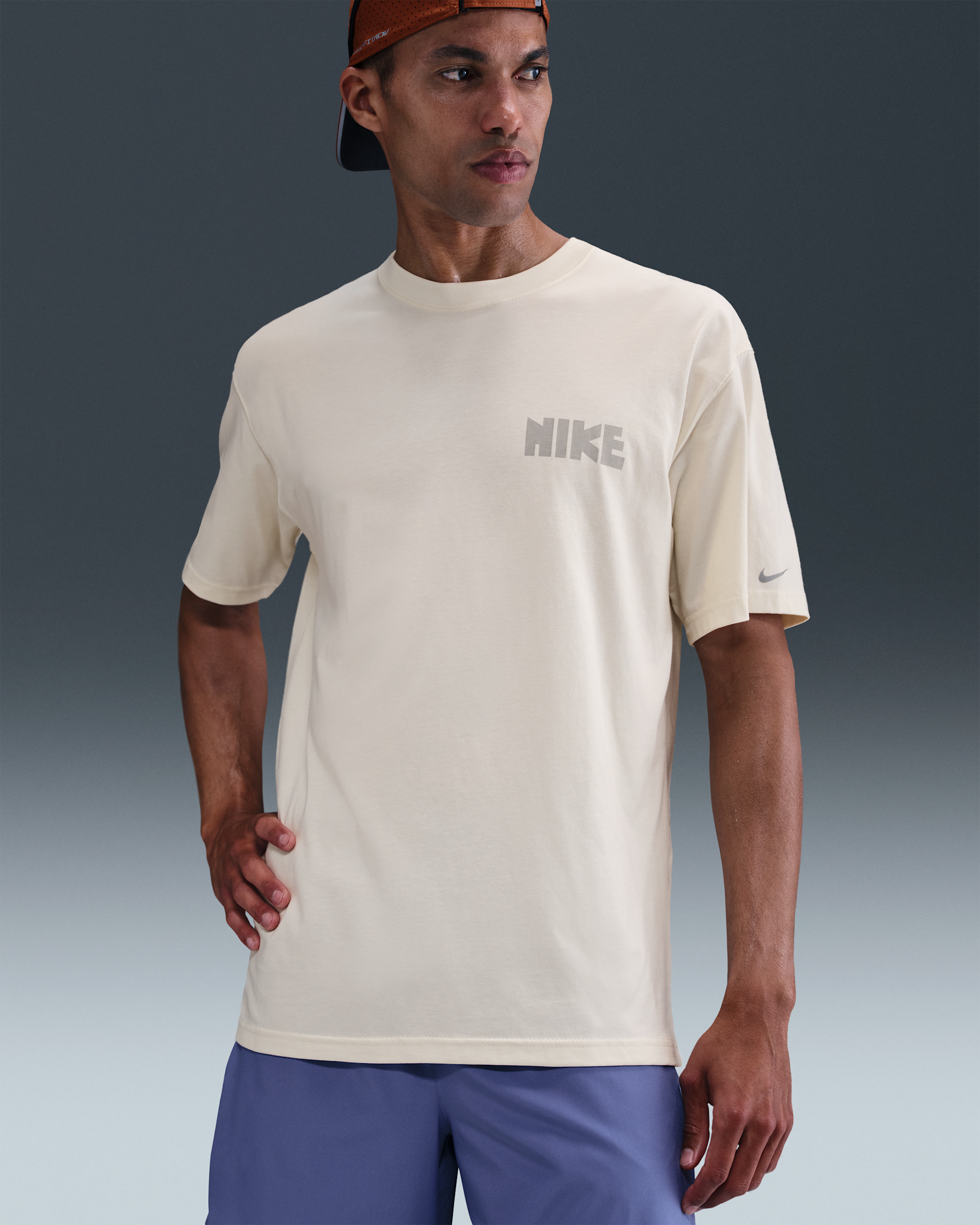 Męski T-shirt do biegania Nike - Soft Pearl