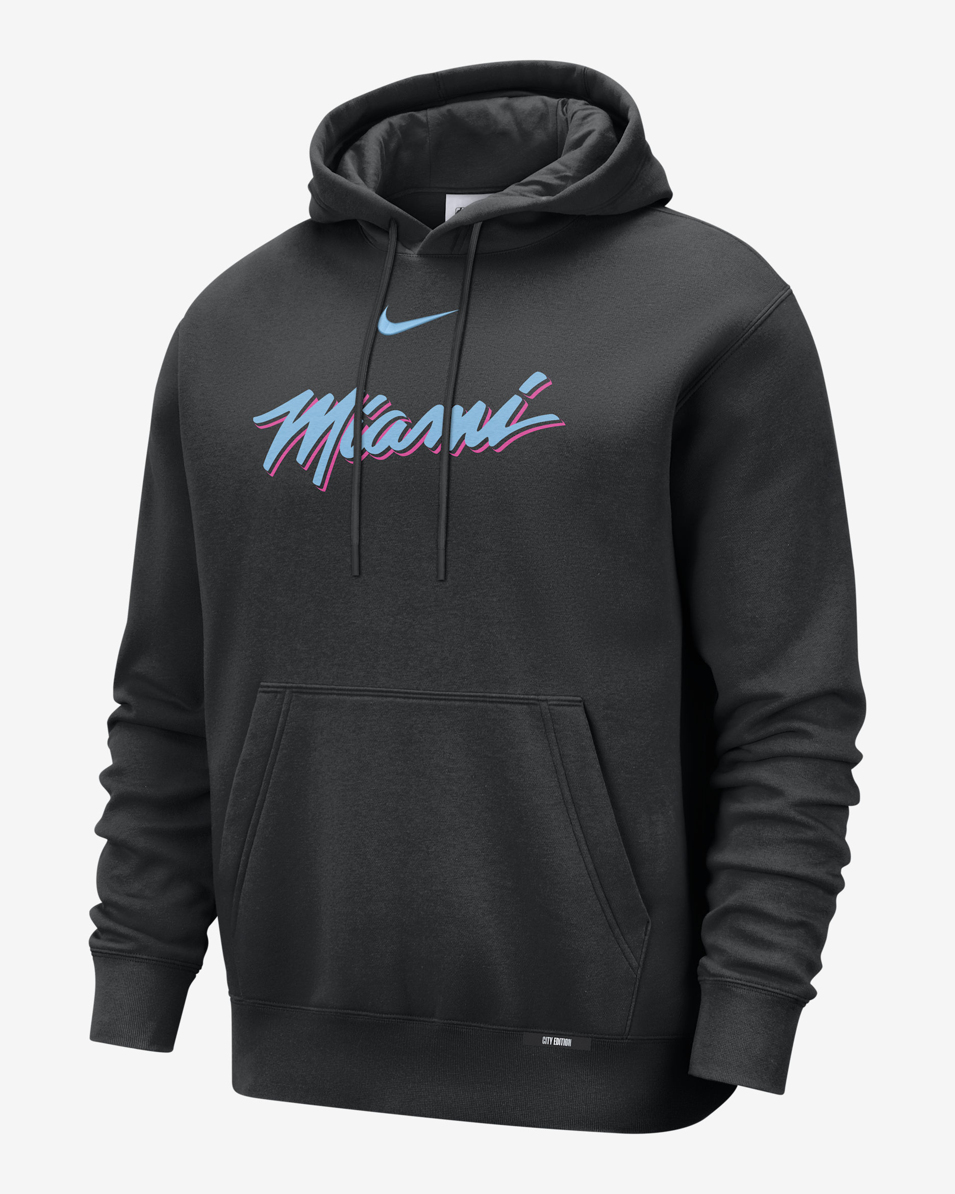 Miami Heat City Edition Men's Nike Basketball Club Pull-Over Hoodie - Black