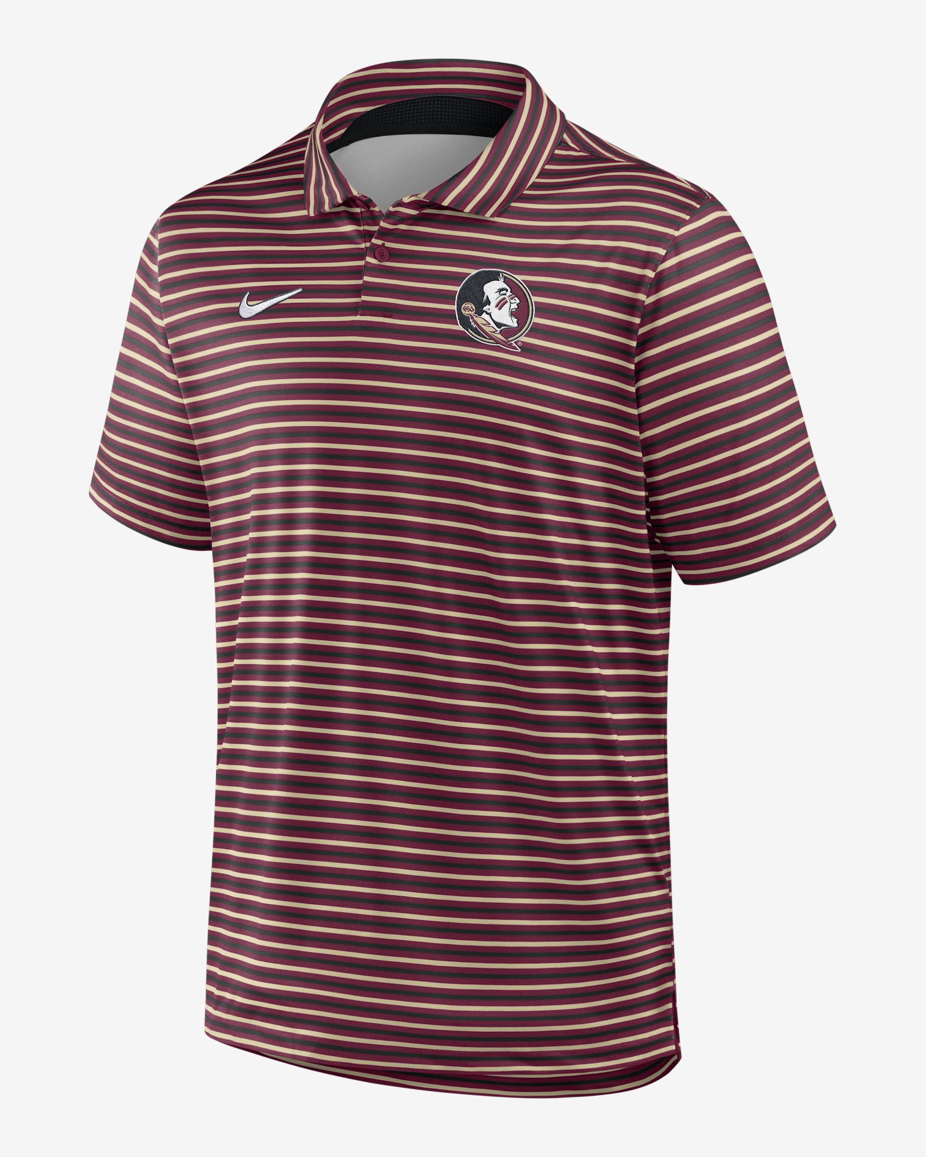 Polo universitario Nike Dri-FIT para hombre Florida State Tour Stripe - Granate