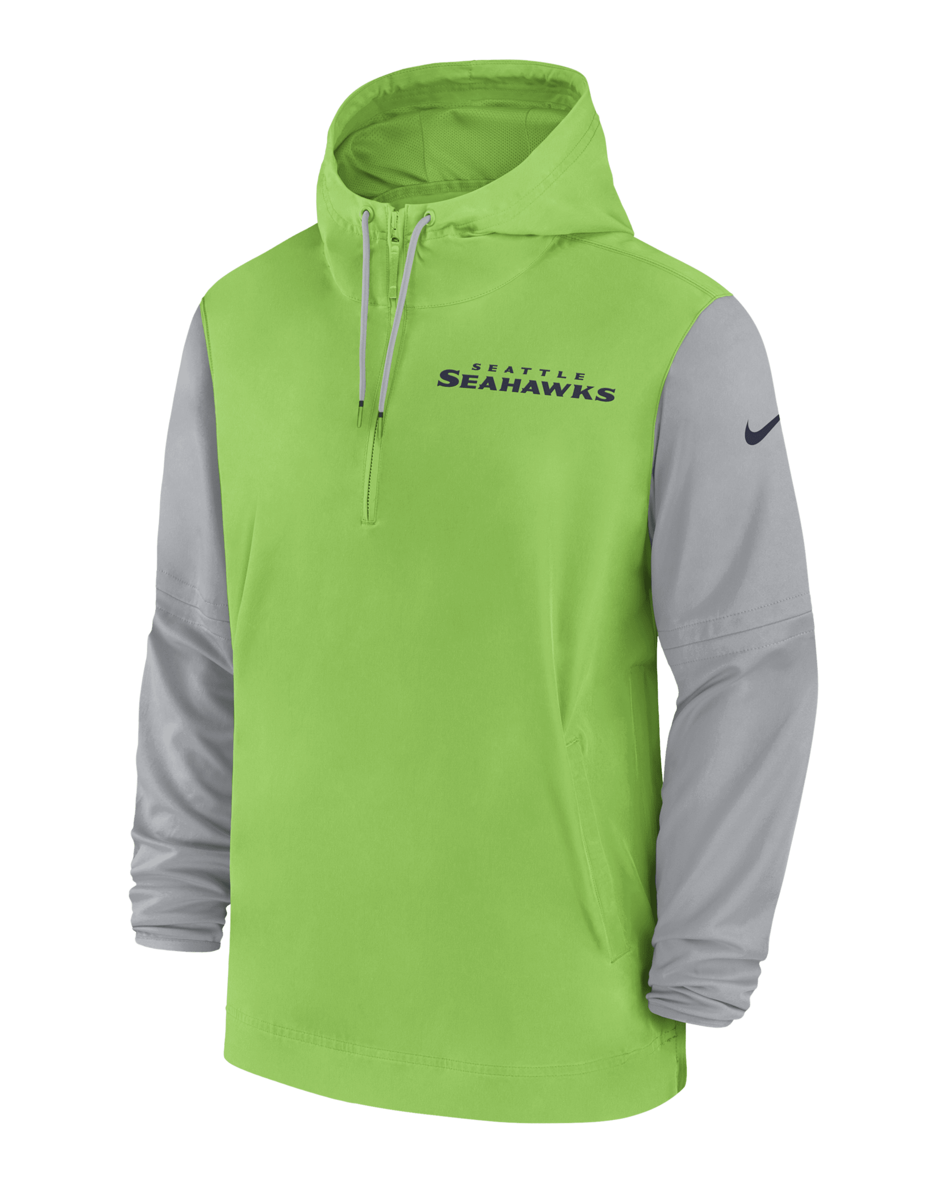 Seattle Seahawks Sideline Pre-Game Player Men's Nike NFL 1/2-Zip Hooded Jacket - Green
