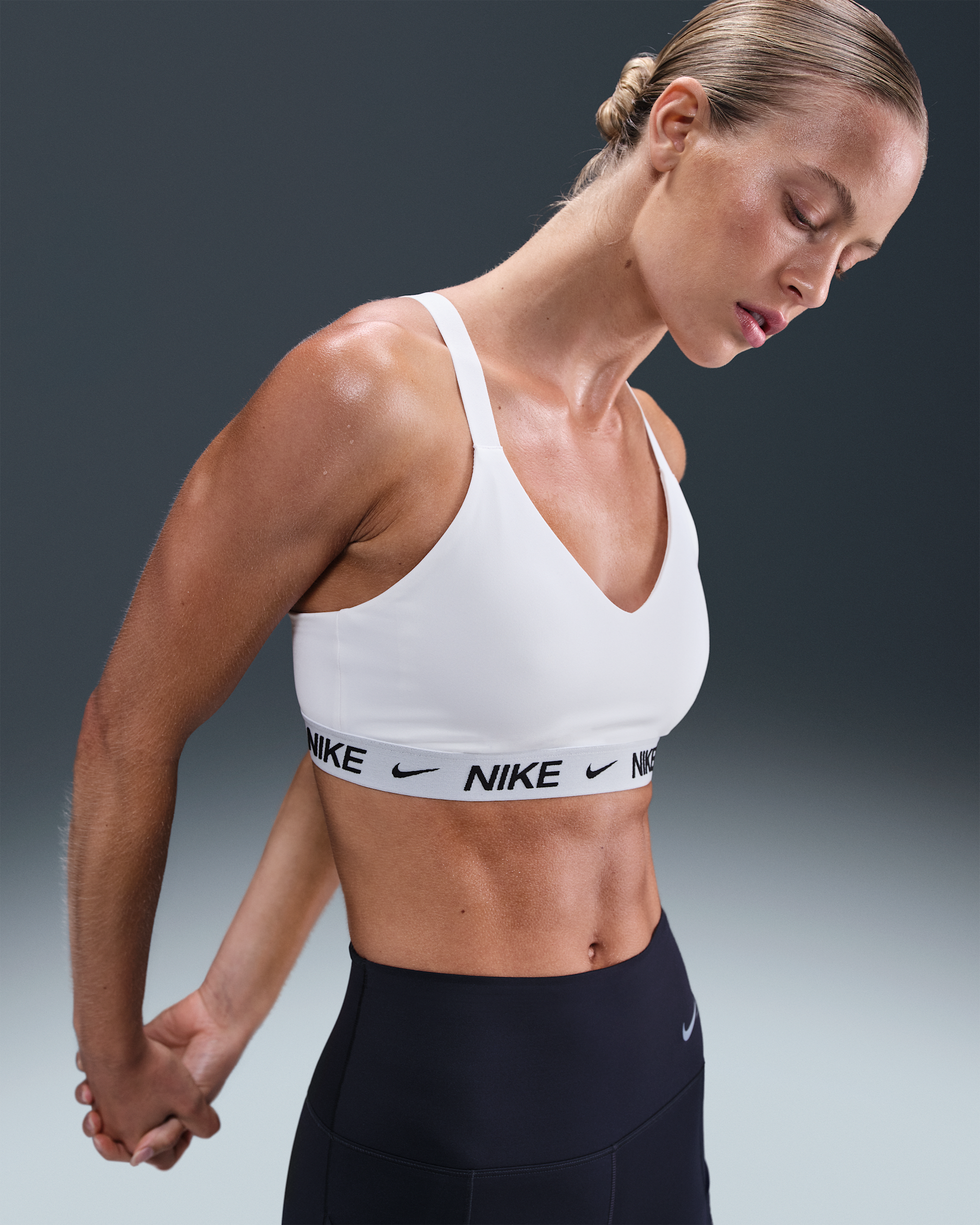 Bra imbottito regolabile Nike Indy Medium Support – Donna - Bianco/Nero