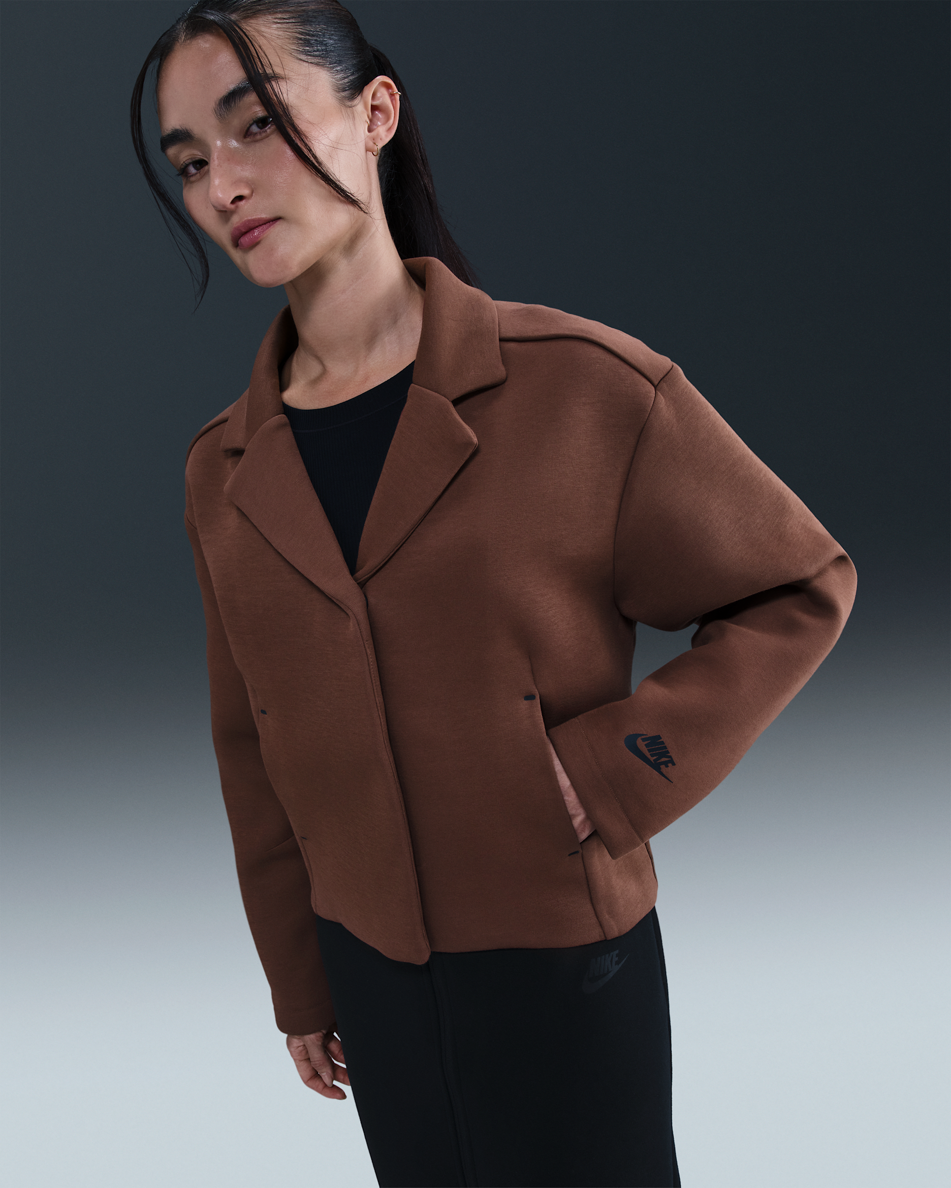 Nike Sportswear Tech Fleece Women's Tailored Jacket - Fauna Brown/Black
