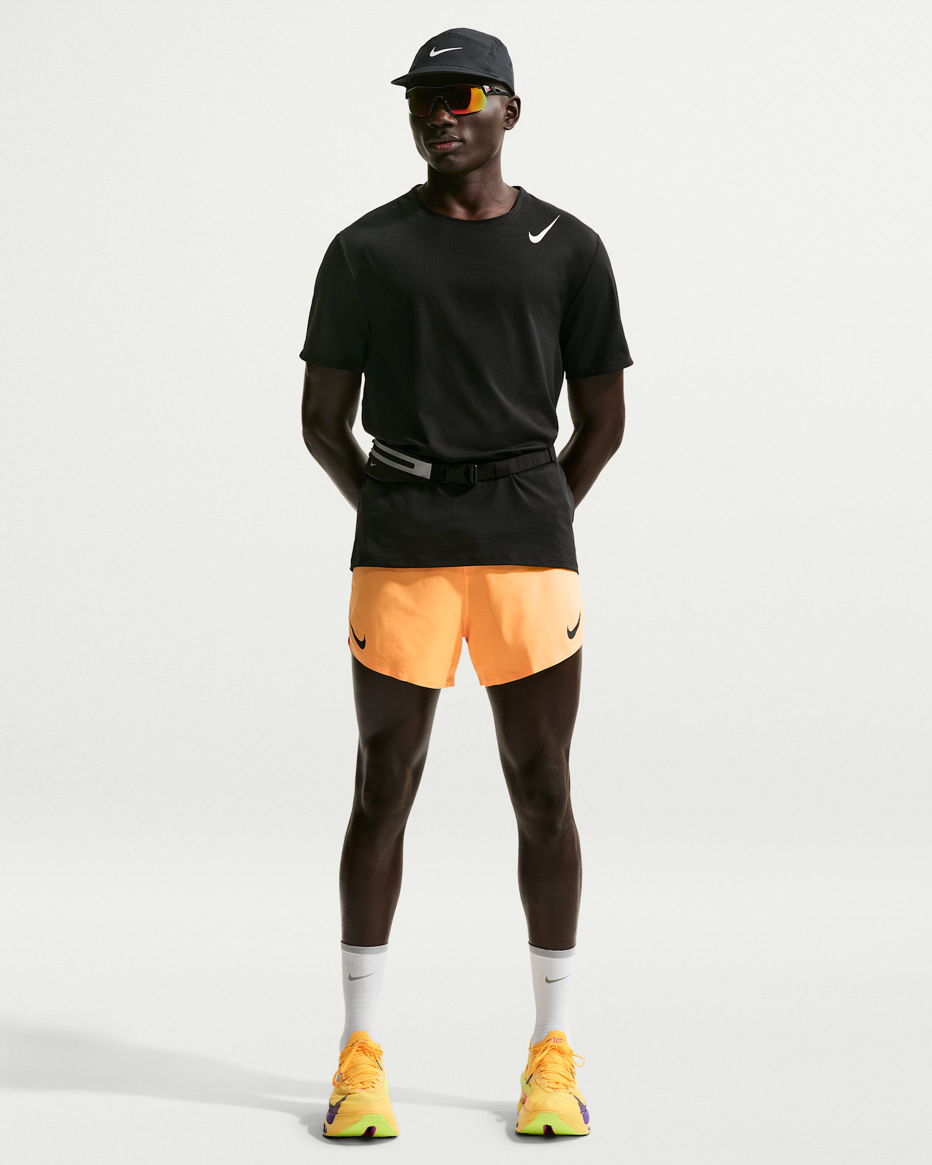 Nike AeroSwift Men's Dri-FIT ADV 4" Brief-Lined Running Shorts - Laser Orange/Black