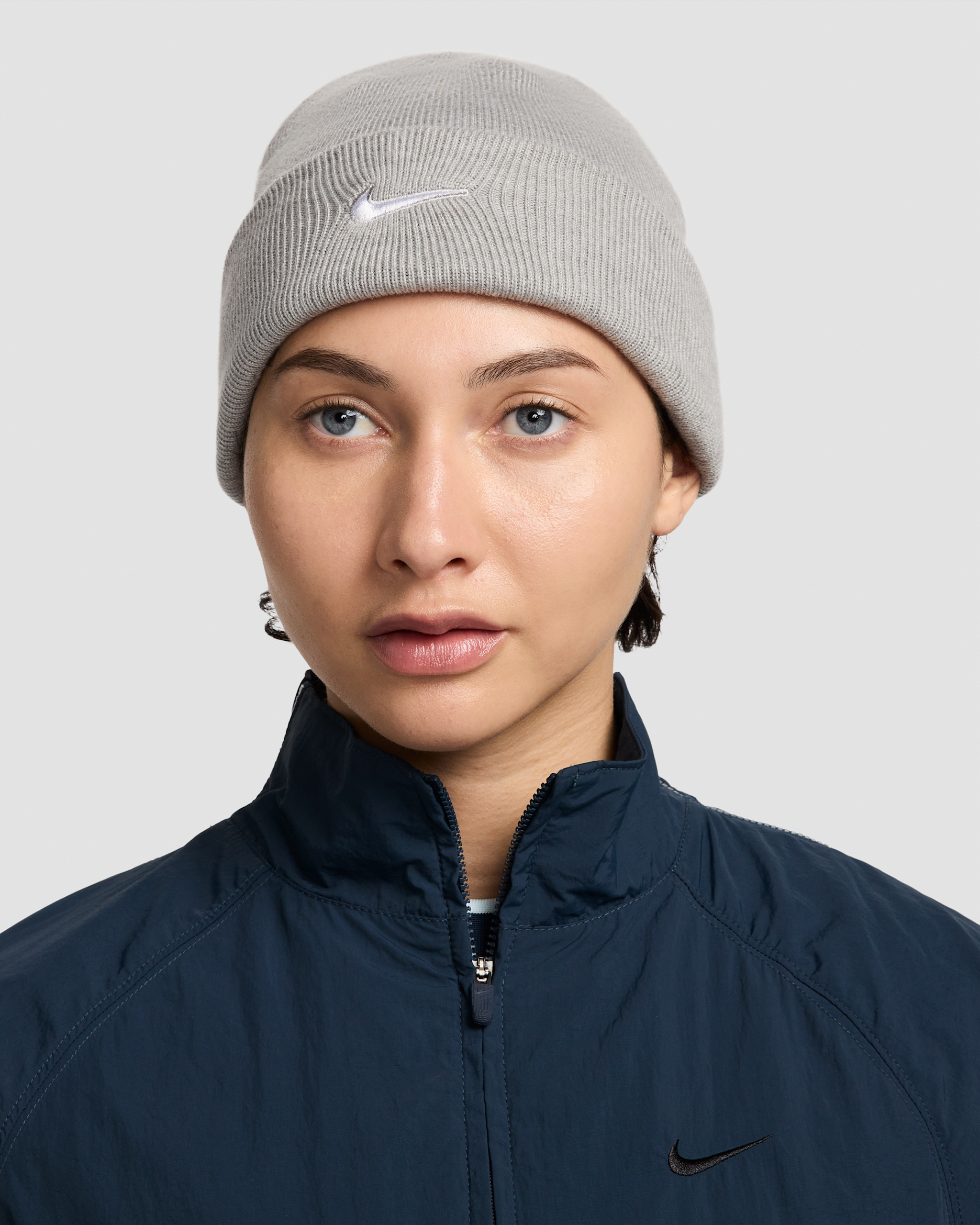 Nike Terra Swoosh Beanie - Dark Grey Heather/White