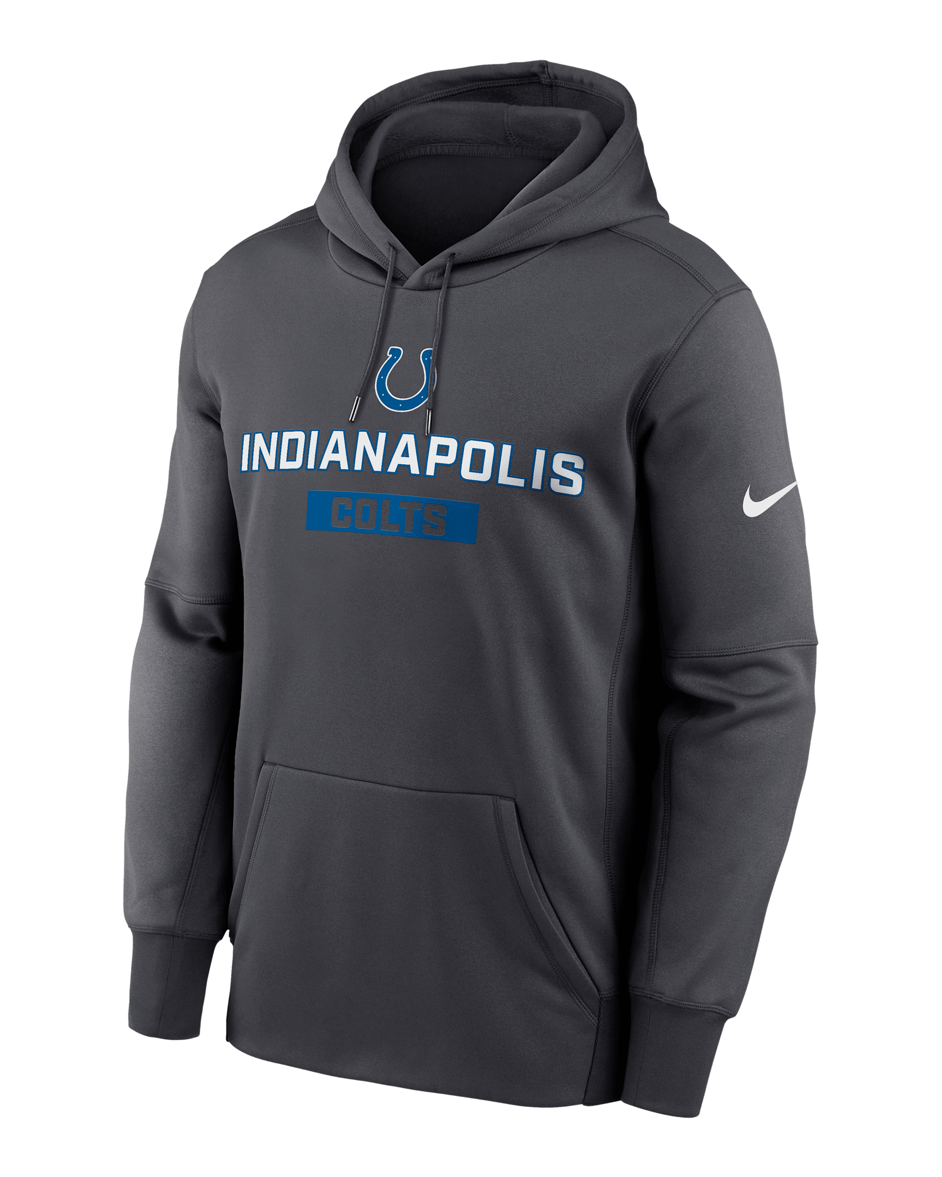 Indianapolis Colts Toss Sweep Men’s Nike Therma NFL Pullover Hoodie - Anthracite