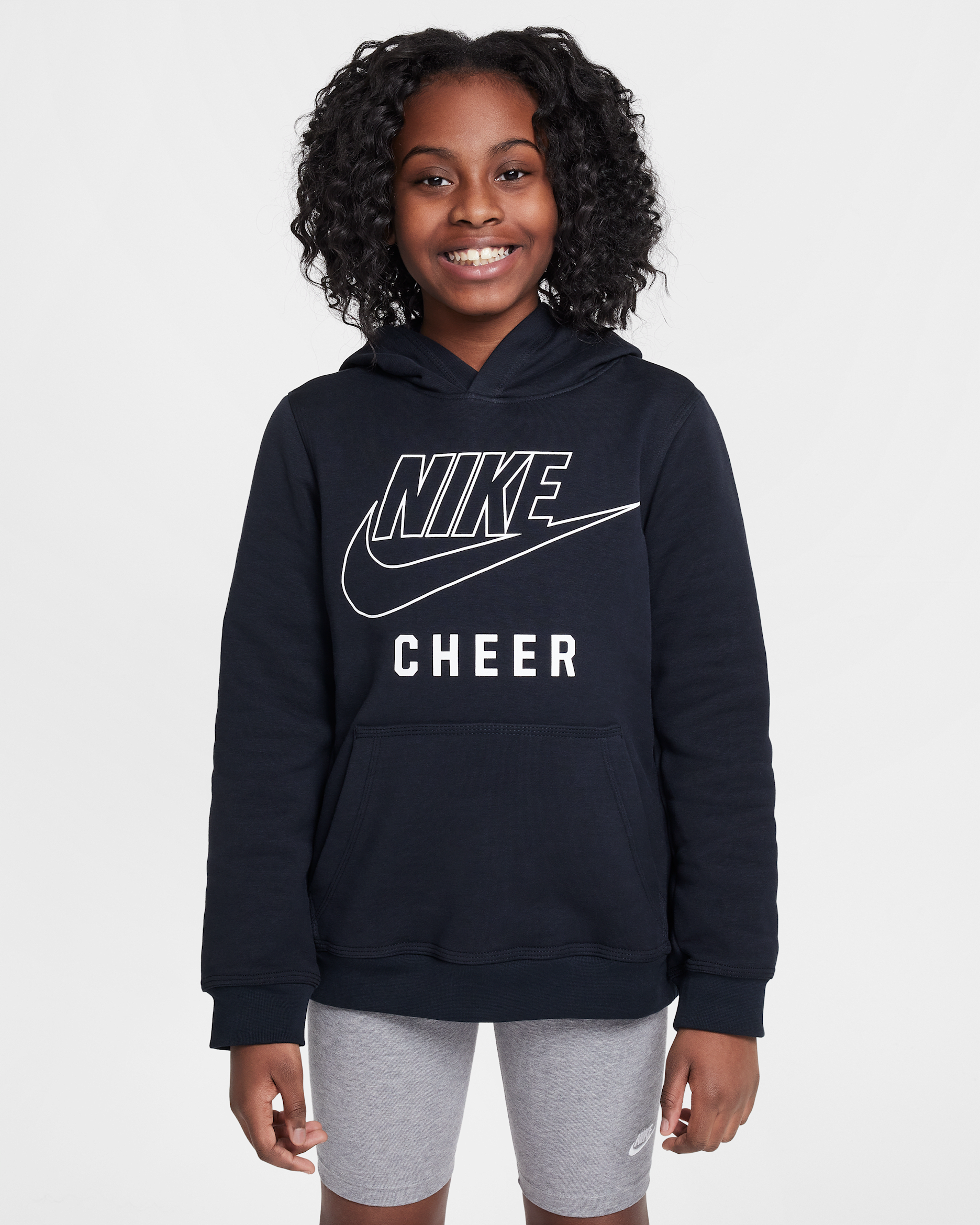 Sudadera con gorro sin cierre Cheer para para niños talla grande Nike - Negro