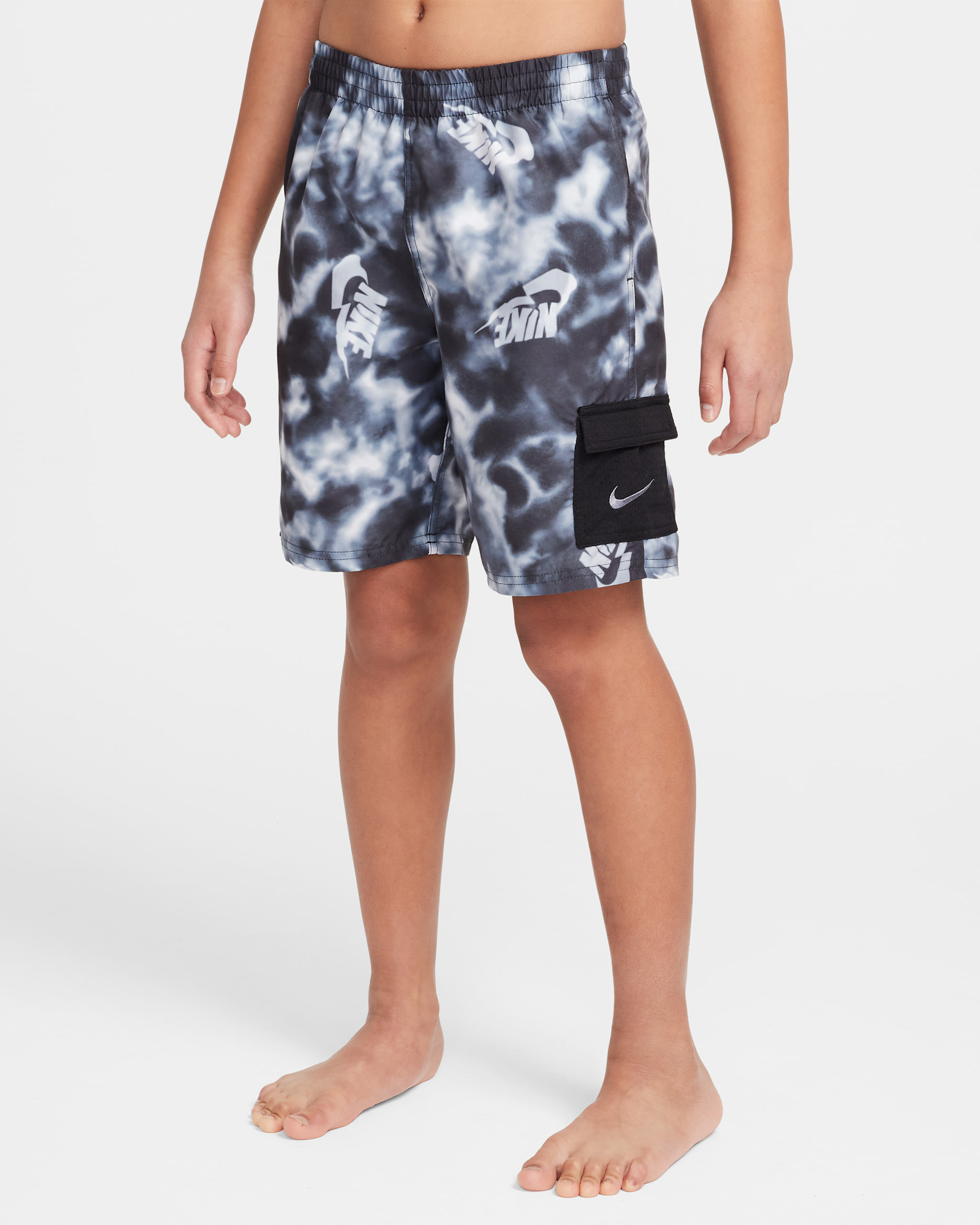 Nike Swim Voyage Big Kids' (Boys') 7" Brief-Lined Cargo Shorts - Wolf Grey