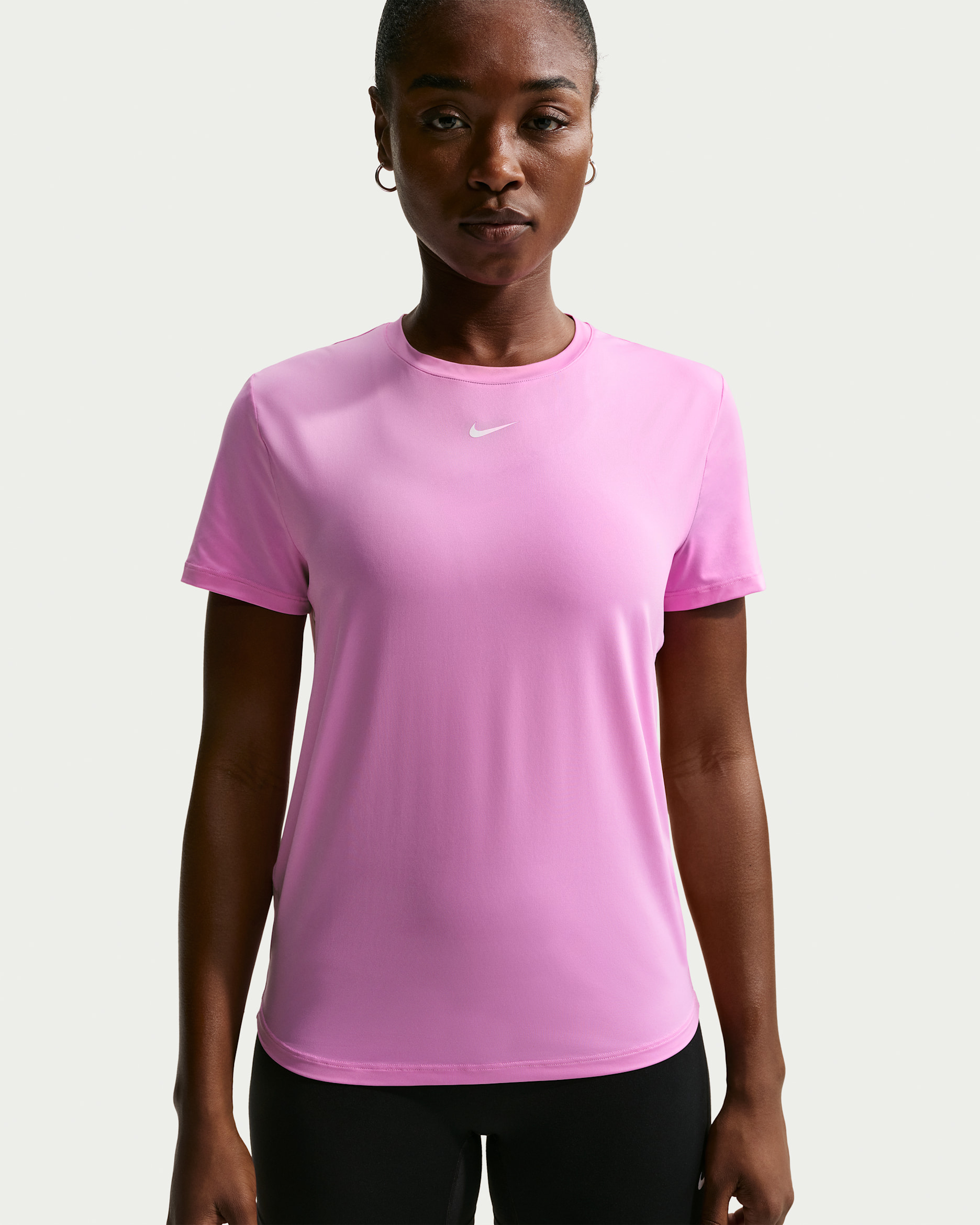Playera de manga corta Dri-FIT para mujer Nike One Classic - Magenta claro/Blanco