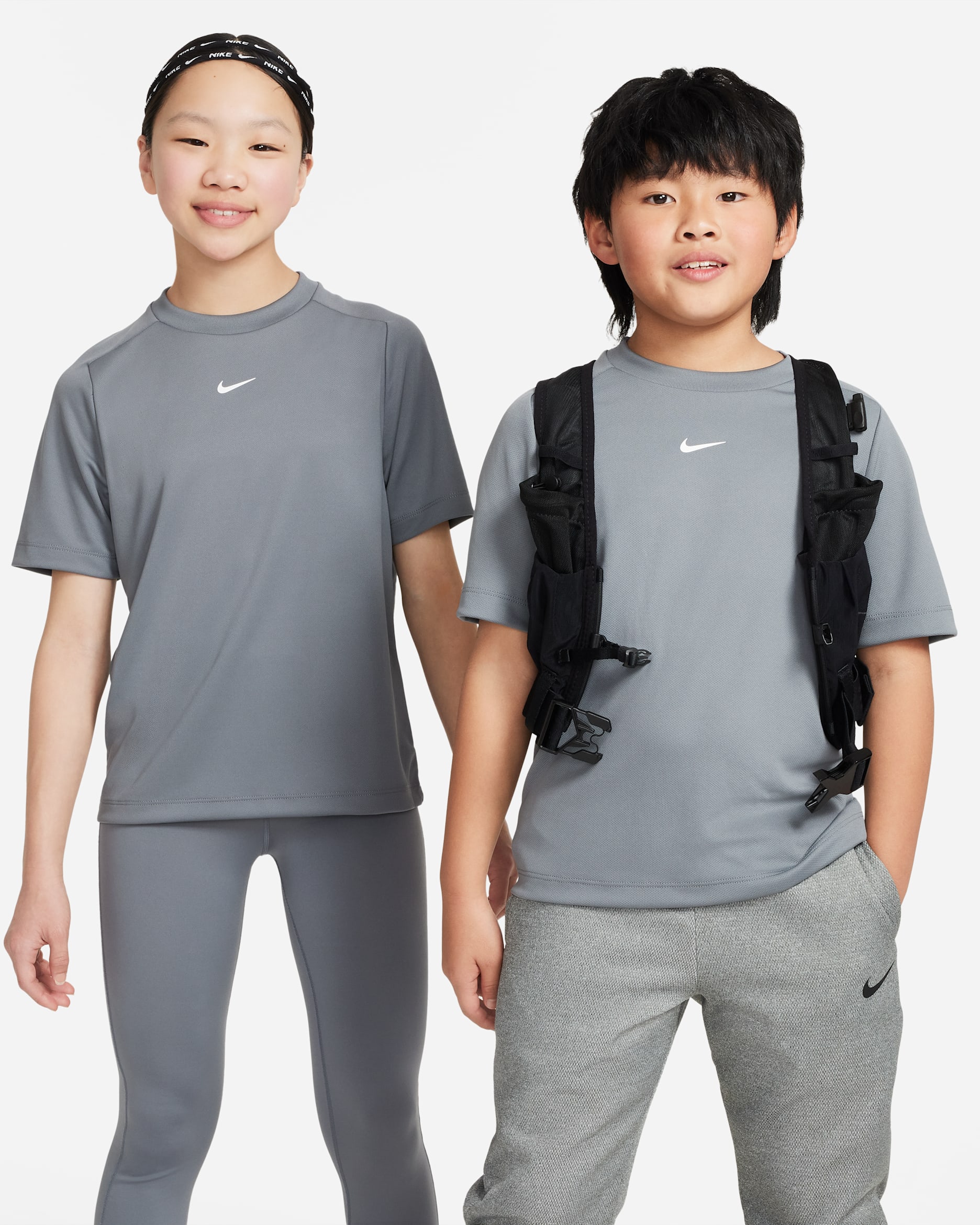 Nike Multi Older Kids' (Boys') Dri-FIT Training Top - Smoke Grey/White