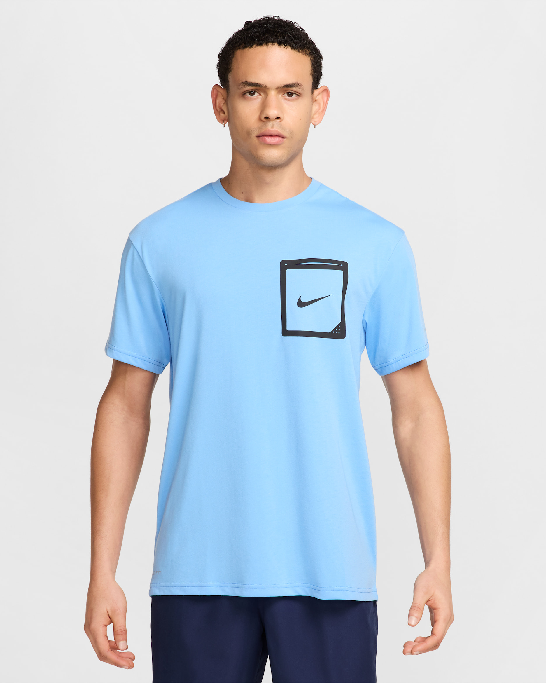 Playera de manga corta para hombre Nike Swim Hydroguard - Azul universitario/Negro/Negro