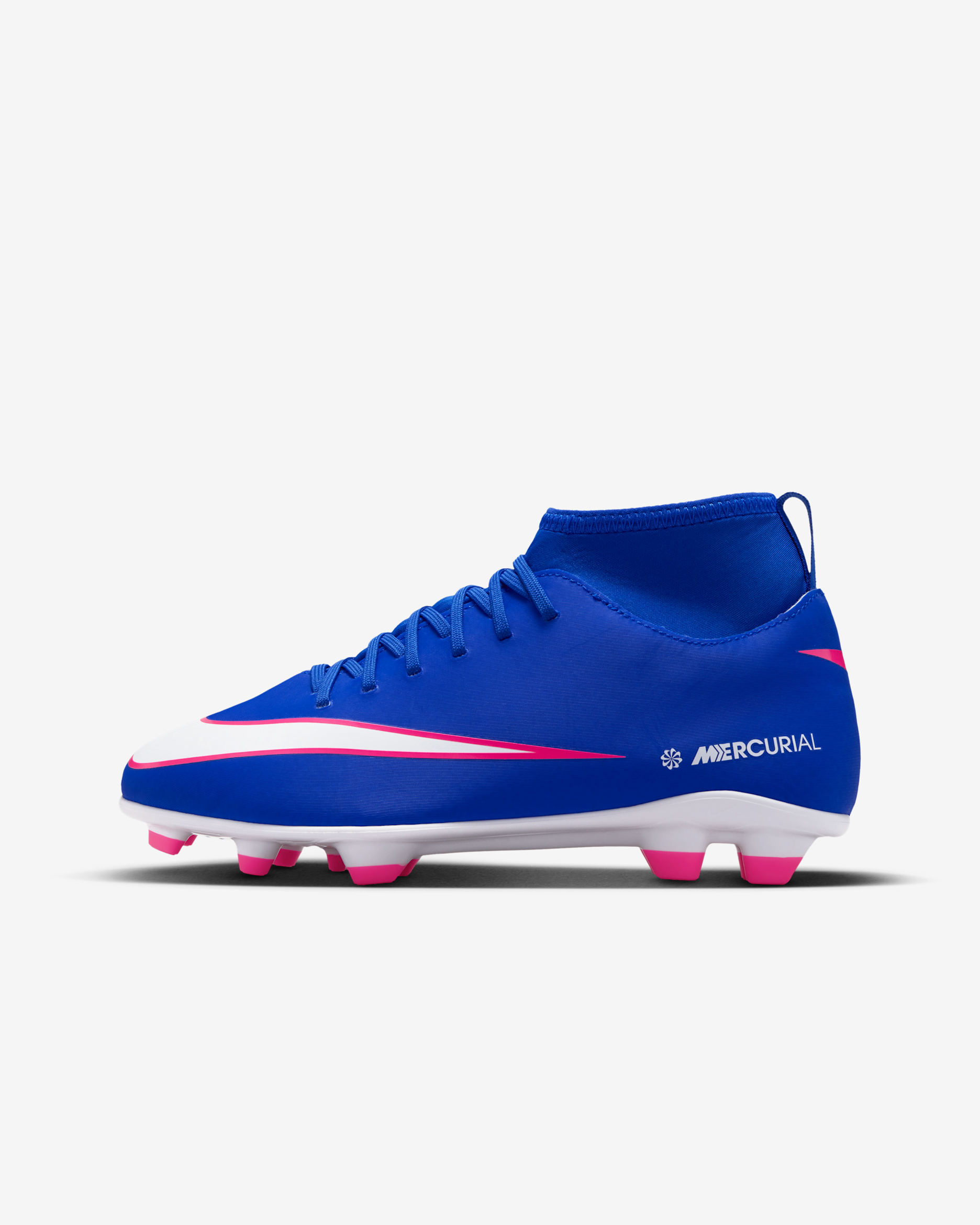 Nike Jr. Mercurial Superfly 10 Club Younger/Older Kids' Multi-Ground High-Top Football Boot - Racer Blue/White