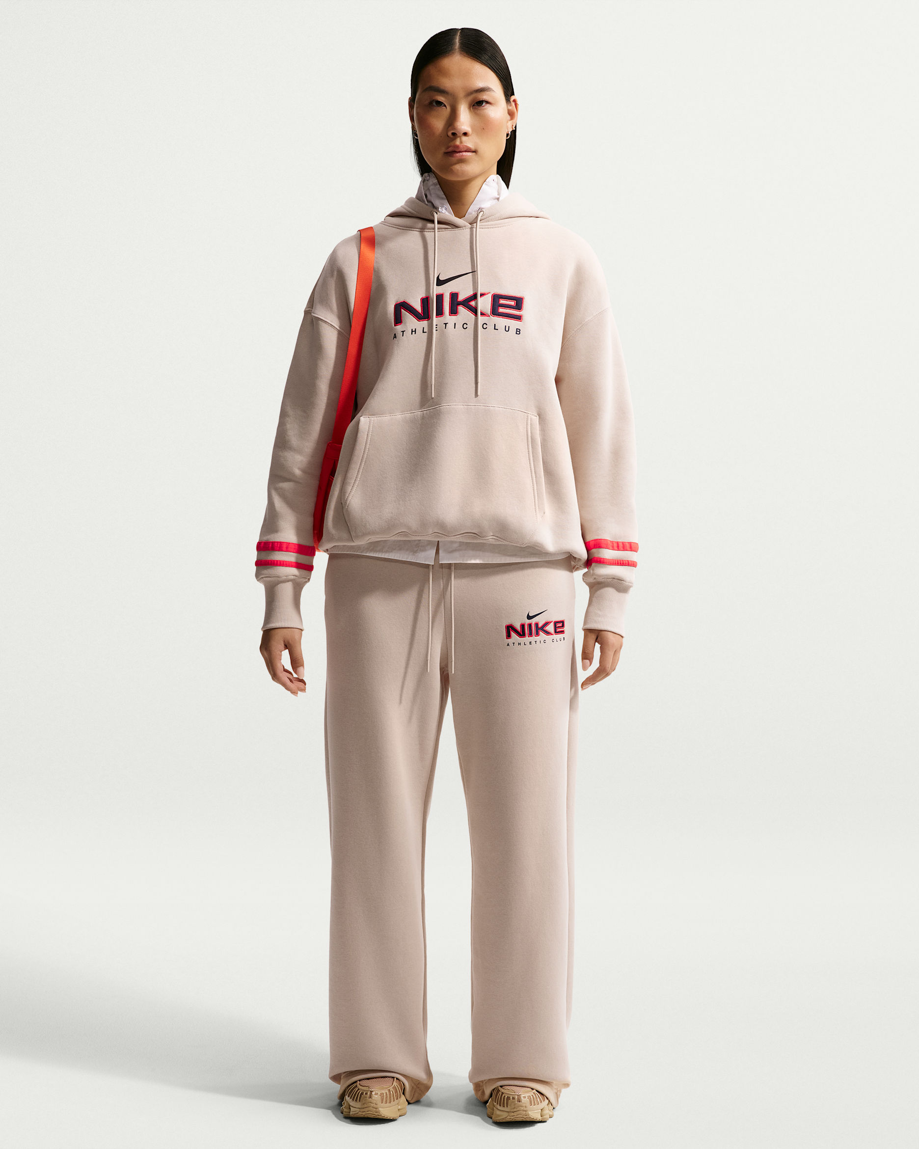 Calças desportivas de lã cardada de cintura subida Nike Sportswear para mulher - Sanddrift