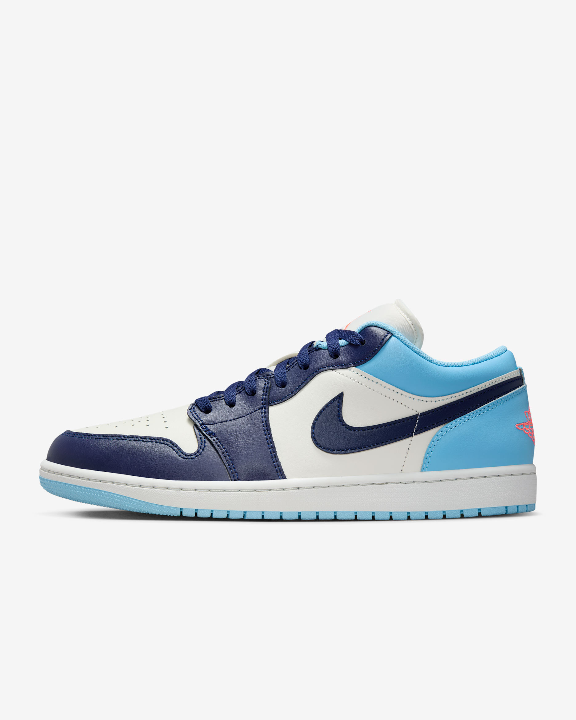 Air Jordan 1 Low Men's Shoes - Sail/Blue Chill/Hot Lava/Blue Void