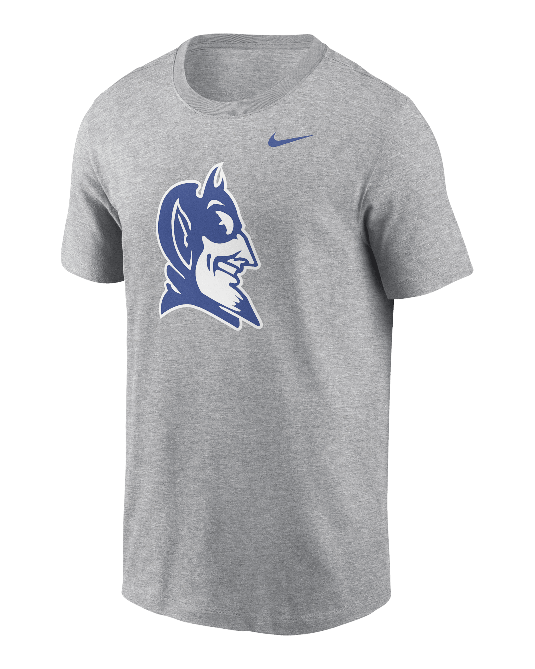 Playera universitaria Nike para hombre Duke Blue Devils Primetime Evergreen Alternate Logo - Gris jaspeado