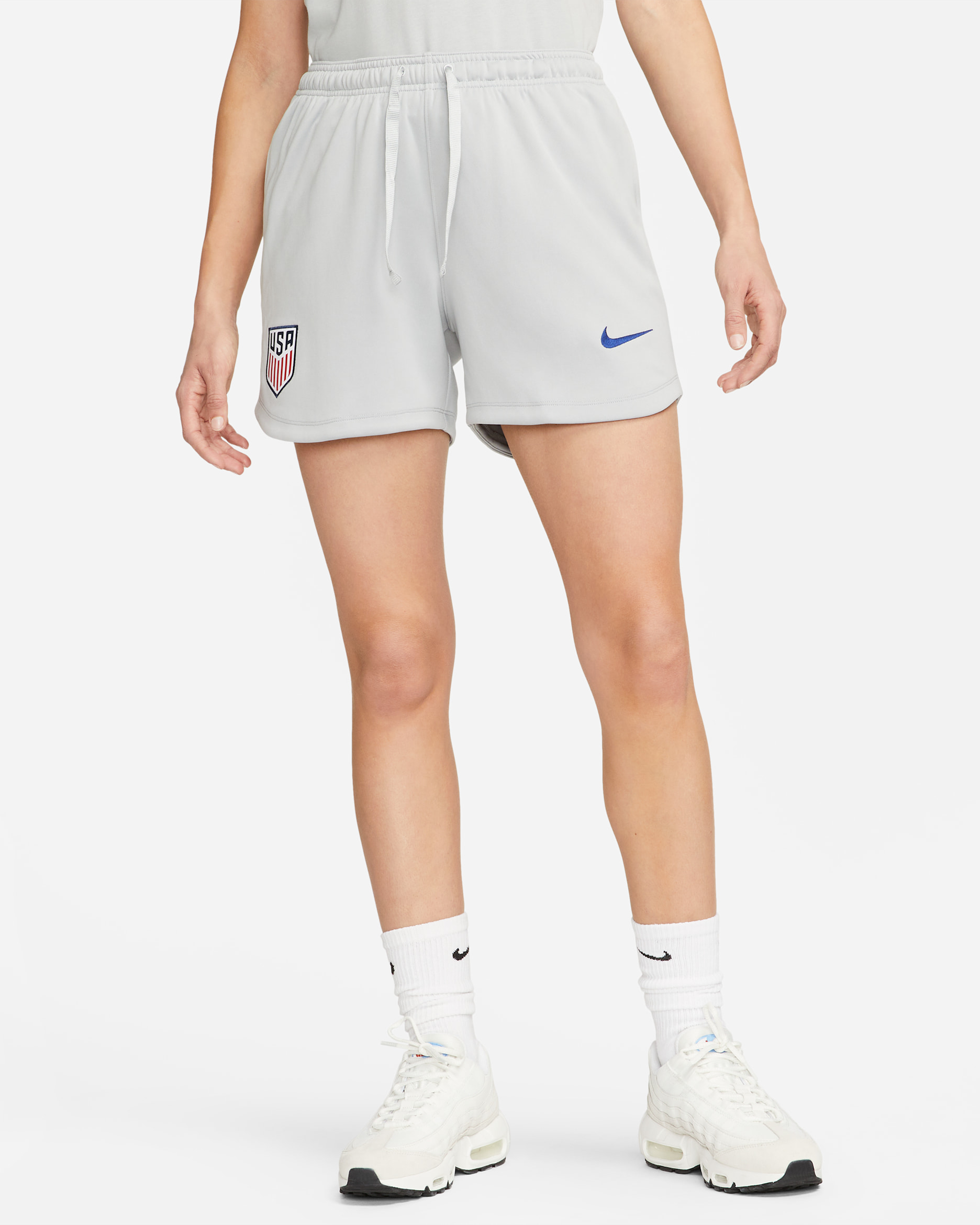 U.S. Women's Nike Dri-FIT Soccer Shorts - Light Smoke Grey/Loyal Blue