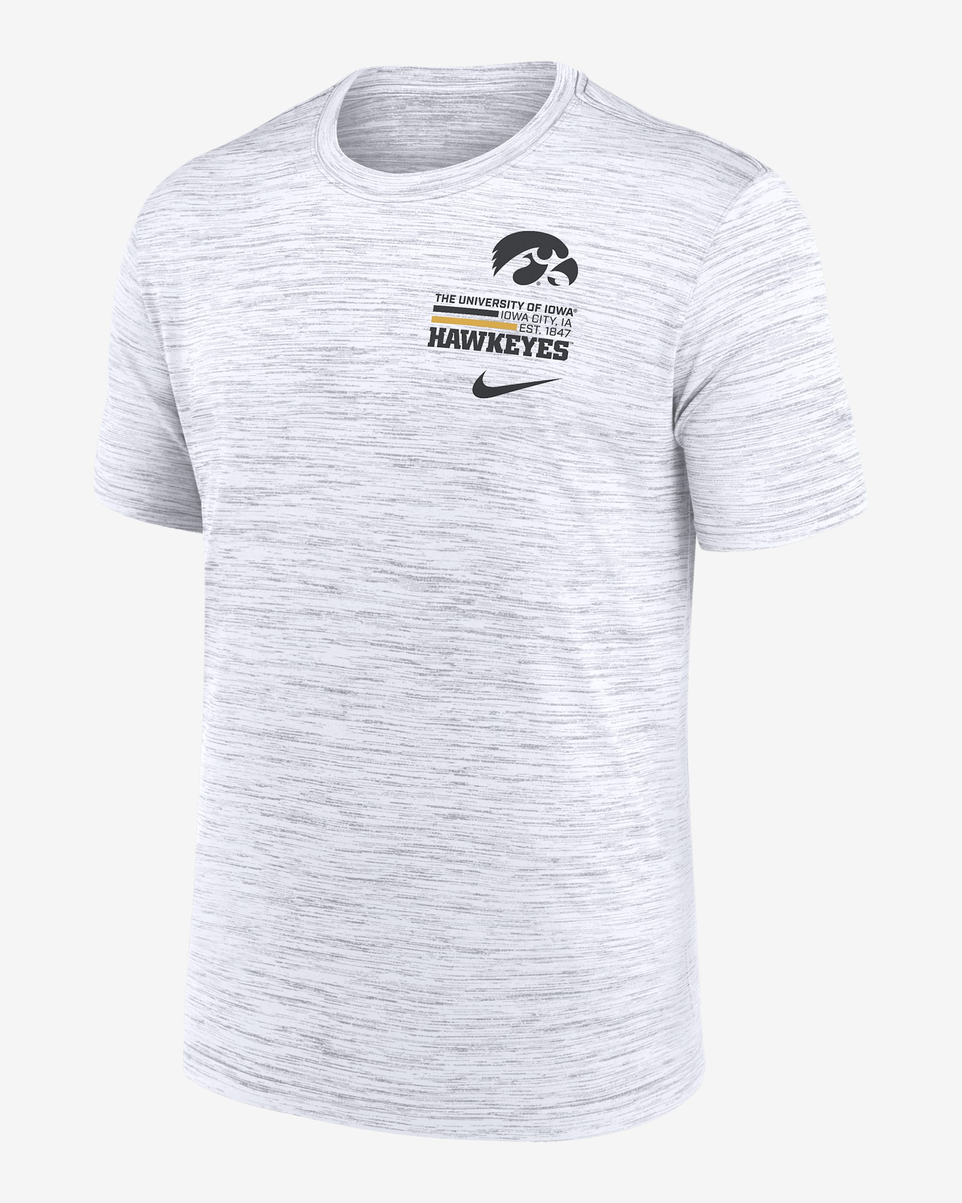 Iowa Campus Chest Stack Velocity Men's Nike Dri-FIT College T-Shirt - White