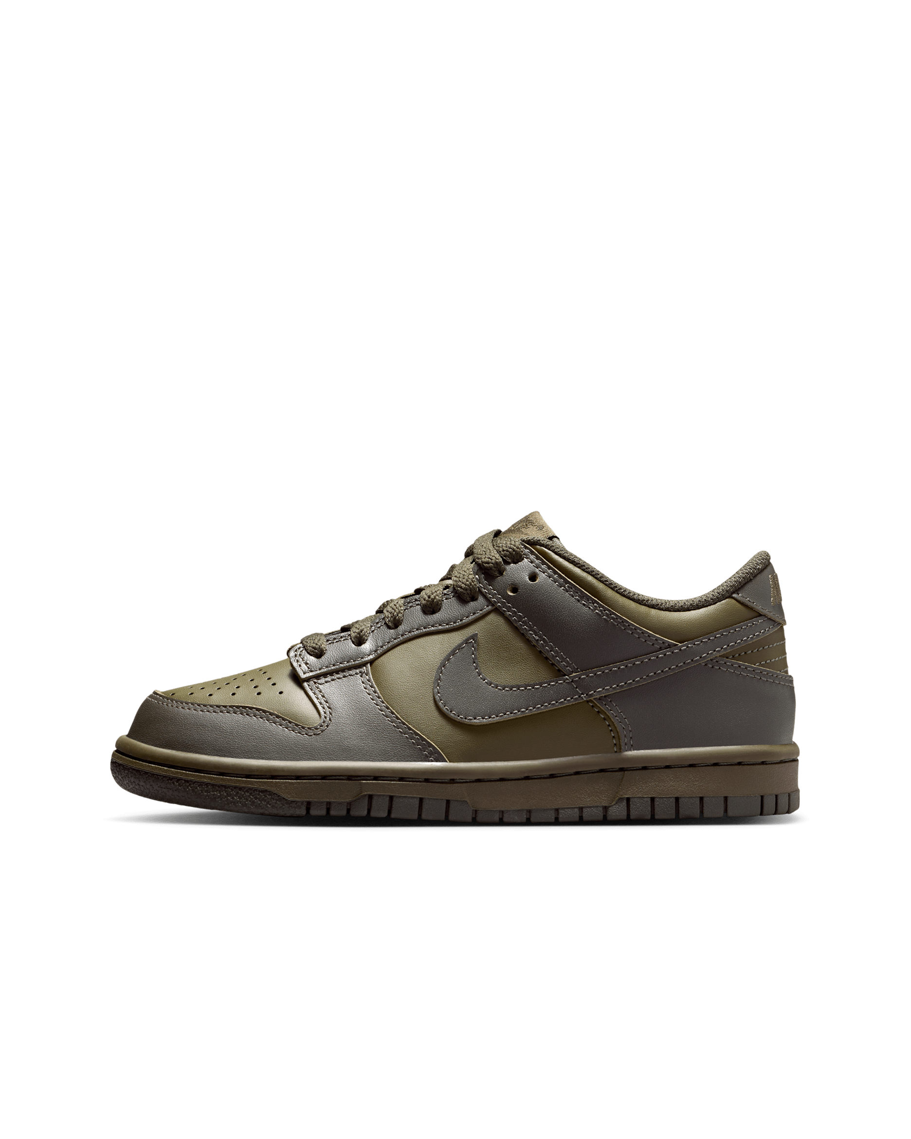 Nike Dunk Low Big Kids' Shoes - Cargo Khaki/Sequoia/University Red
