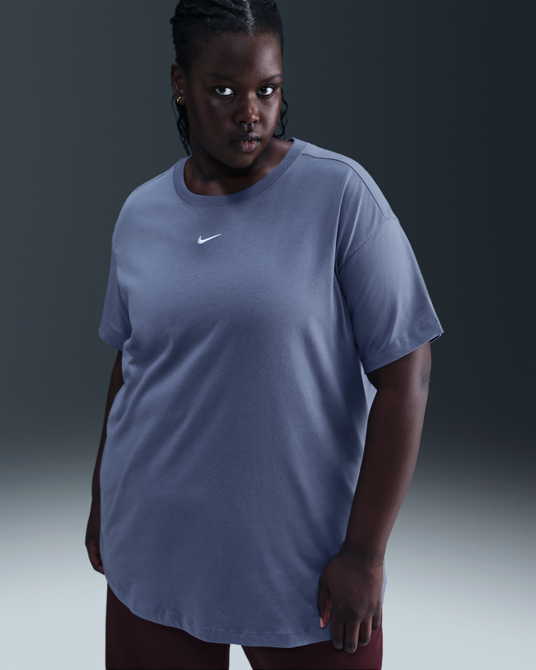 Nike Sportswear Essential Women's T-Shirt (Plus Size) - World Indigo/Sail