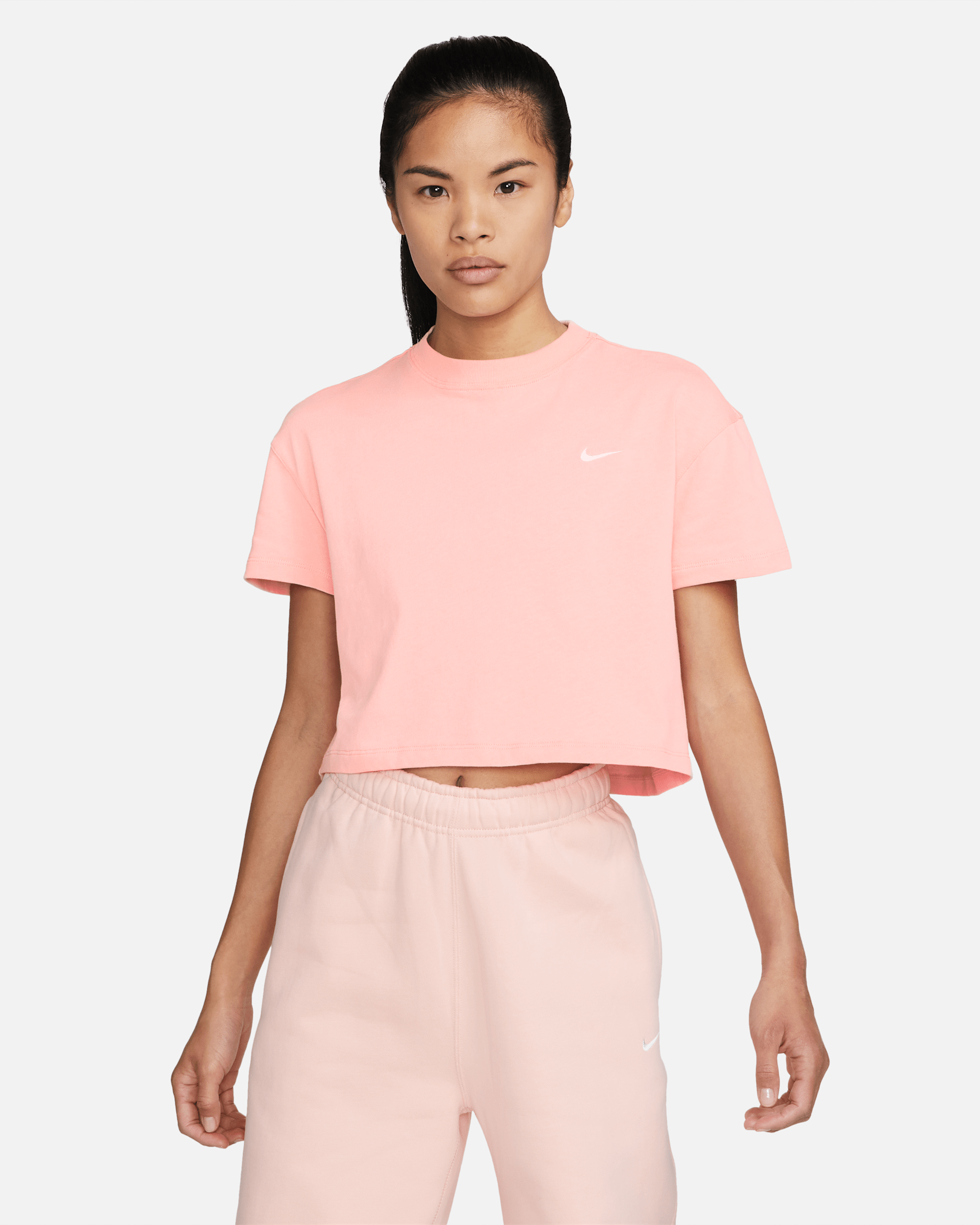 NikeLab Women's T-Shirt - Bleached Coral/White