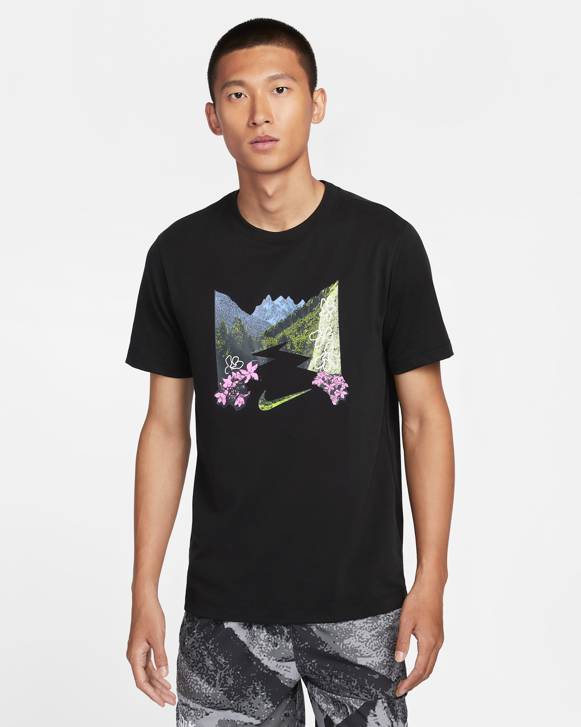 ナイキ メンズ Dri-FIT ランニング Tシャツ - ブラック