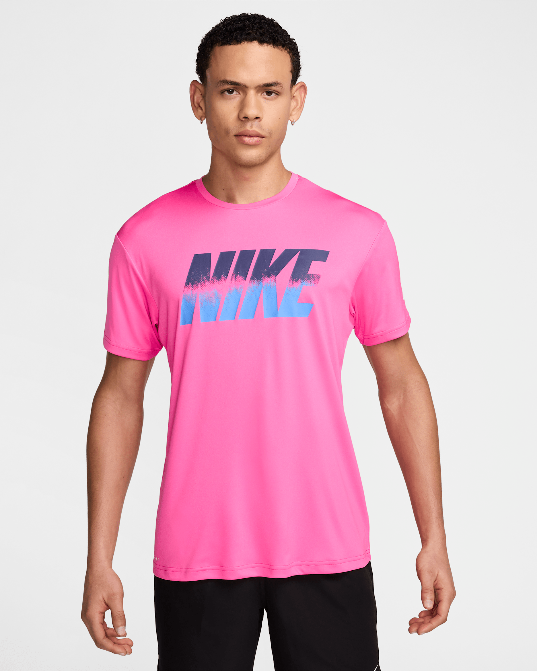 Playera de manga corta para hombre Nike Swim Hydroguard - Rosa paleta/Azul marino medianoche/Azul universitario/Blanco