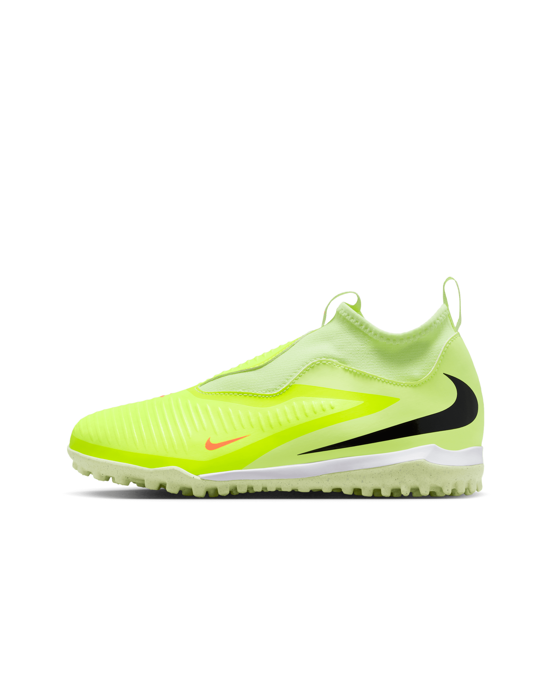 Nike Jr. Phantom 6 High Academy Older Kids' Turf Football Shoes - Hyper Crimson/Limelight/Black