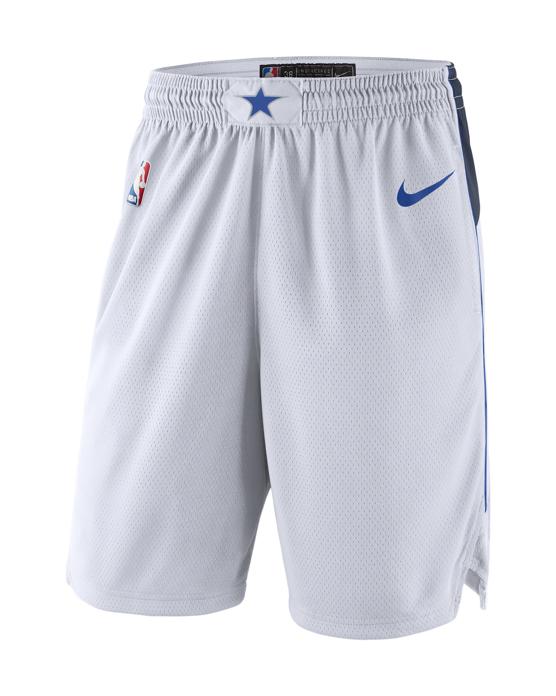Short Nike NBA Swingman Dallas Mavericks pour Homme - Blanc/College Navy/Game Royal/Game Royal