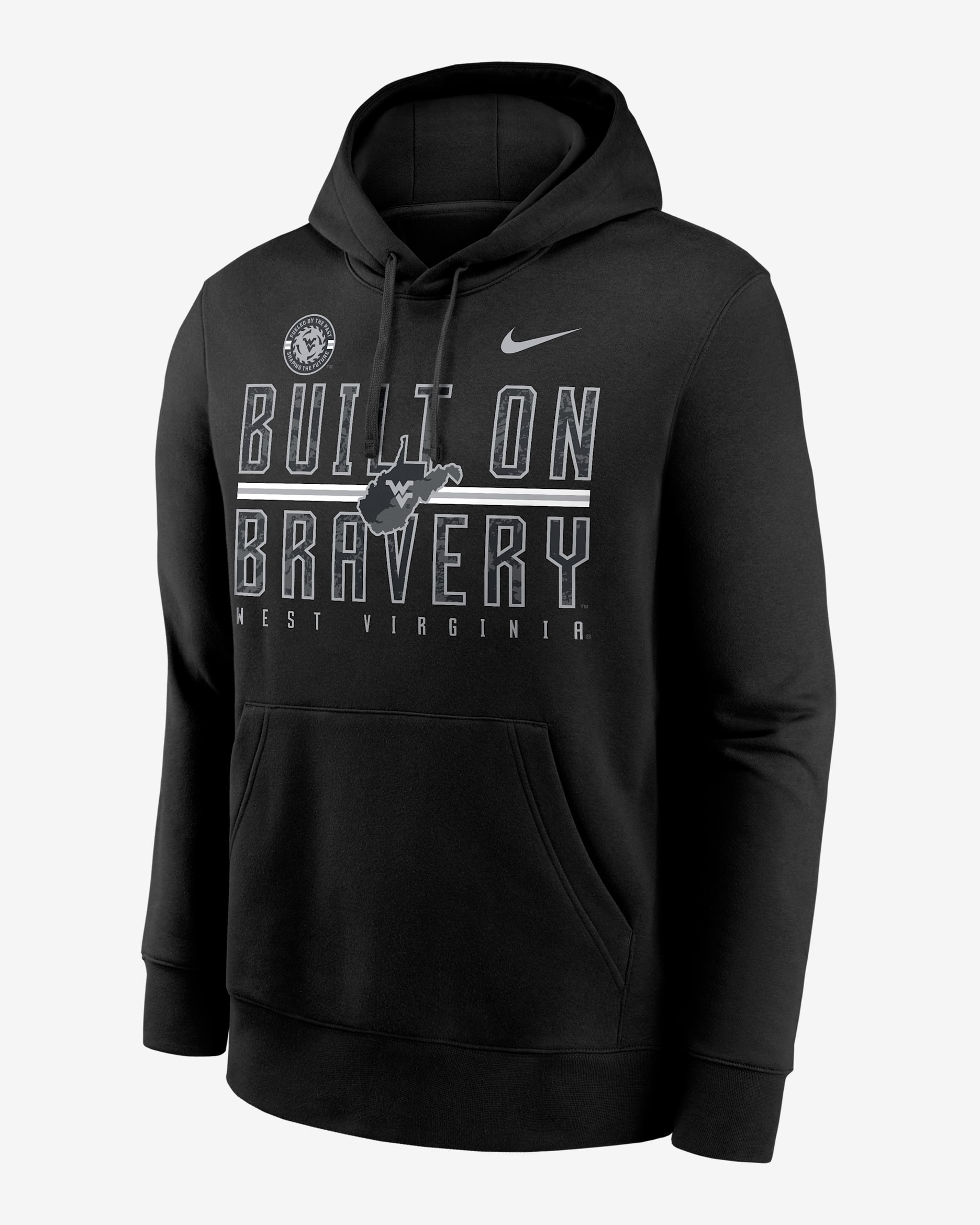 Sudadera con gorro sin cierre universitaria Nike para hombre West Virginia Built on Bravery Club - Negro