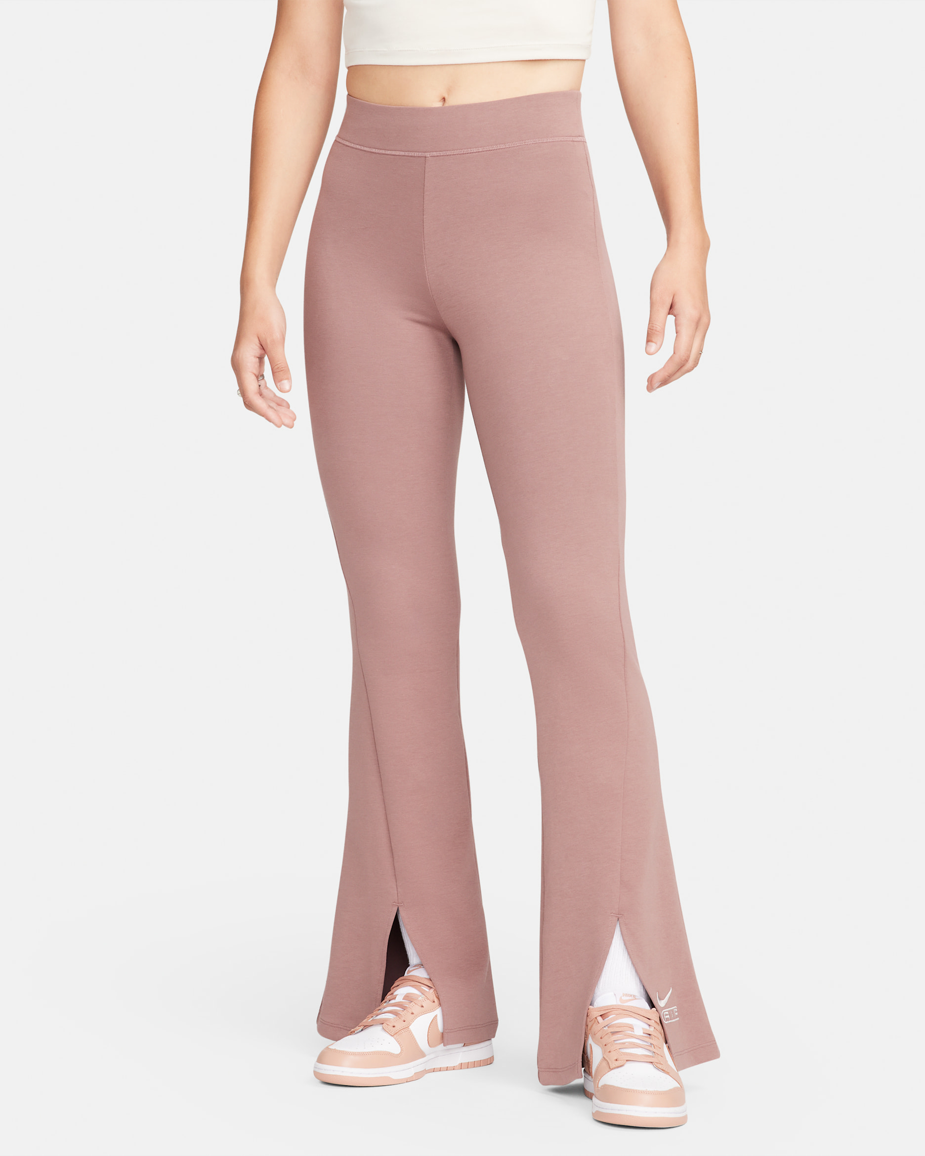 Nike Air Women's High-Waisted Full-Length Split-Hem Leggings - Smokey Mauve/Platinum Violet