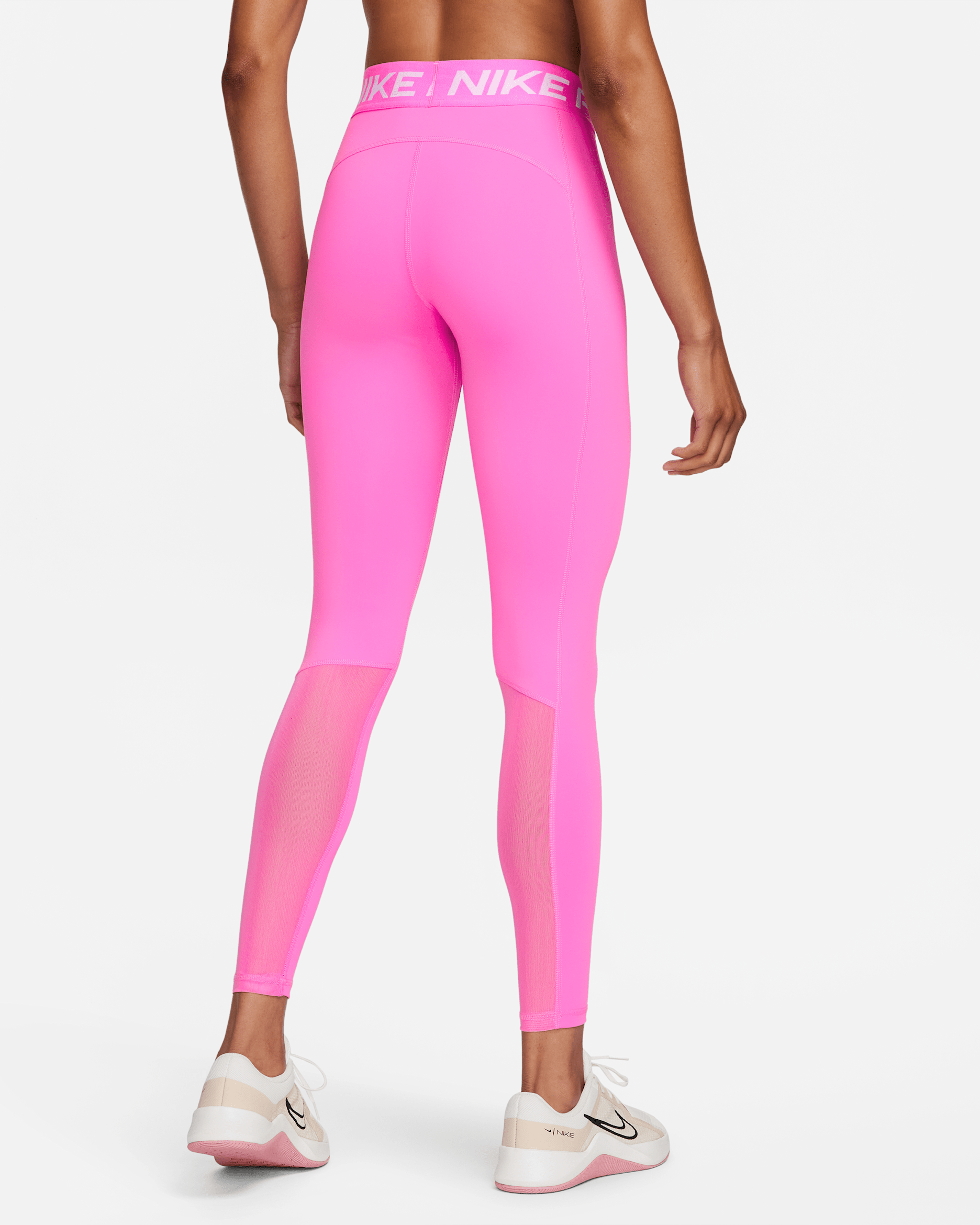 Nike Pro Women's Mid-Rise Mesh-Paneled Leggings