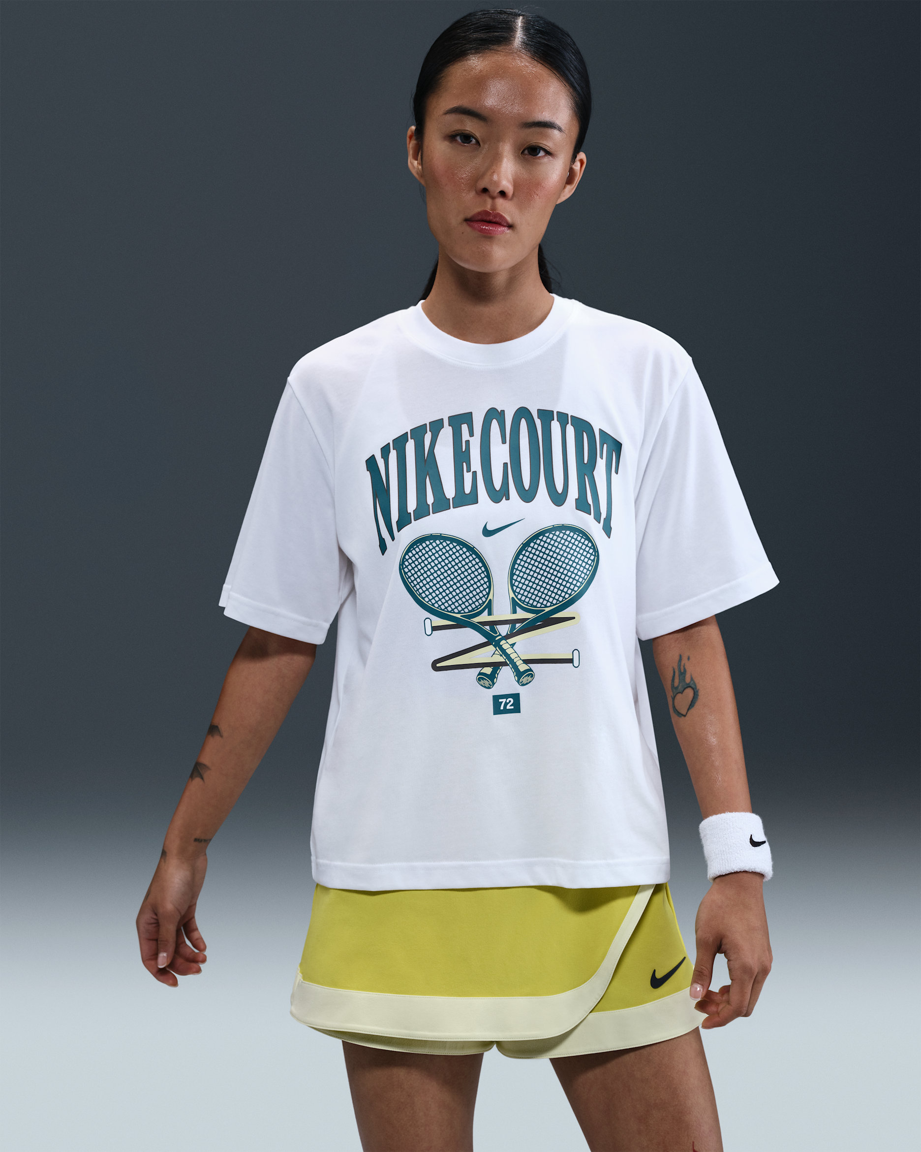 나이키 슬램 여성 드라이 핏 반팔 티셔츠 - 화이트