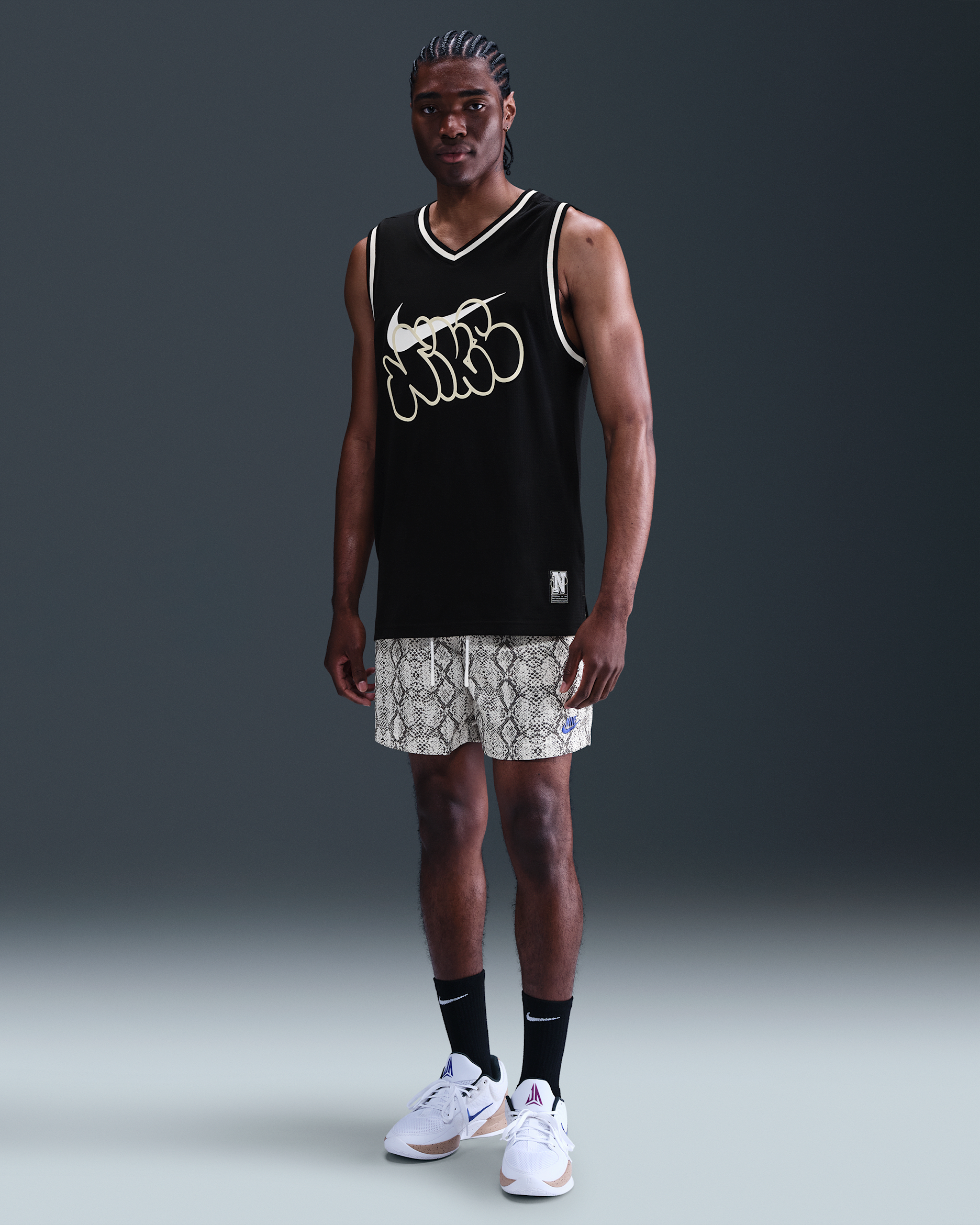 Shorts de básquetbol de malla de 13 cm para hombre Nike - Vela/Blanco/Noche intenso