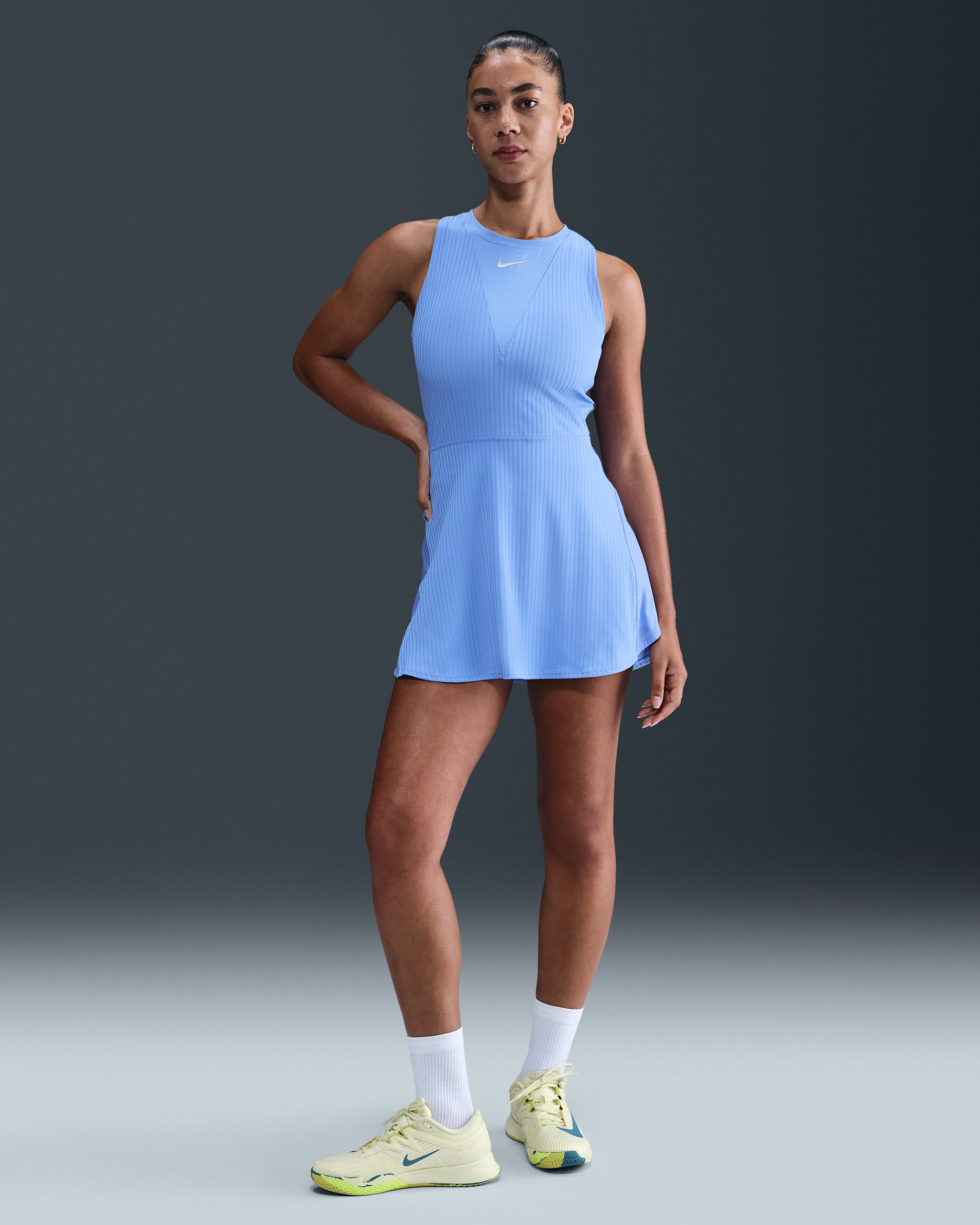 NikeCourt Slam Dri-FIT Kadın Tenis Elbisesi - Royal Pulse/Royal Pulse/Diffused Blue