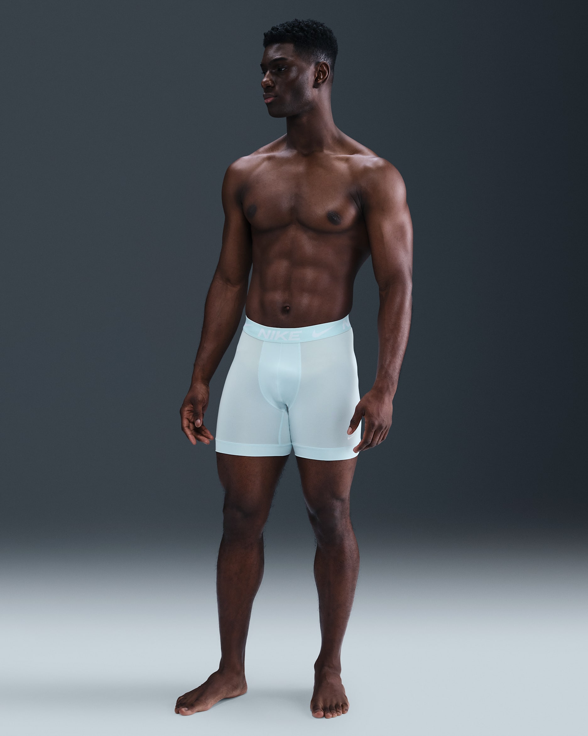 Nike Essential Micro Men's Dri-FIT Boxer Briefs (3-Pack) - Steel Blue