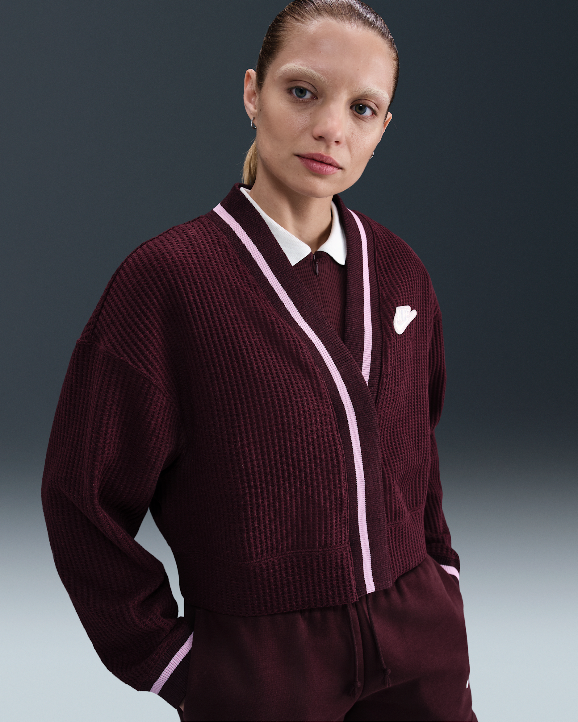 Chamarra para mujer Nike Sportswear - Burdeos enérgico/Jaspeado