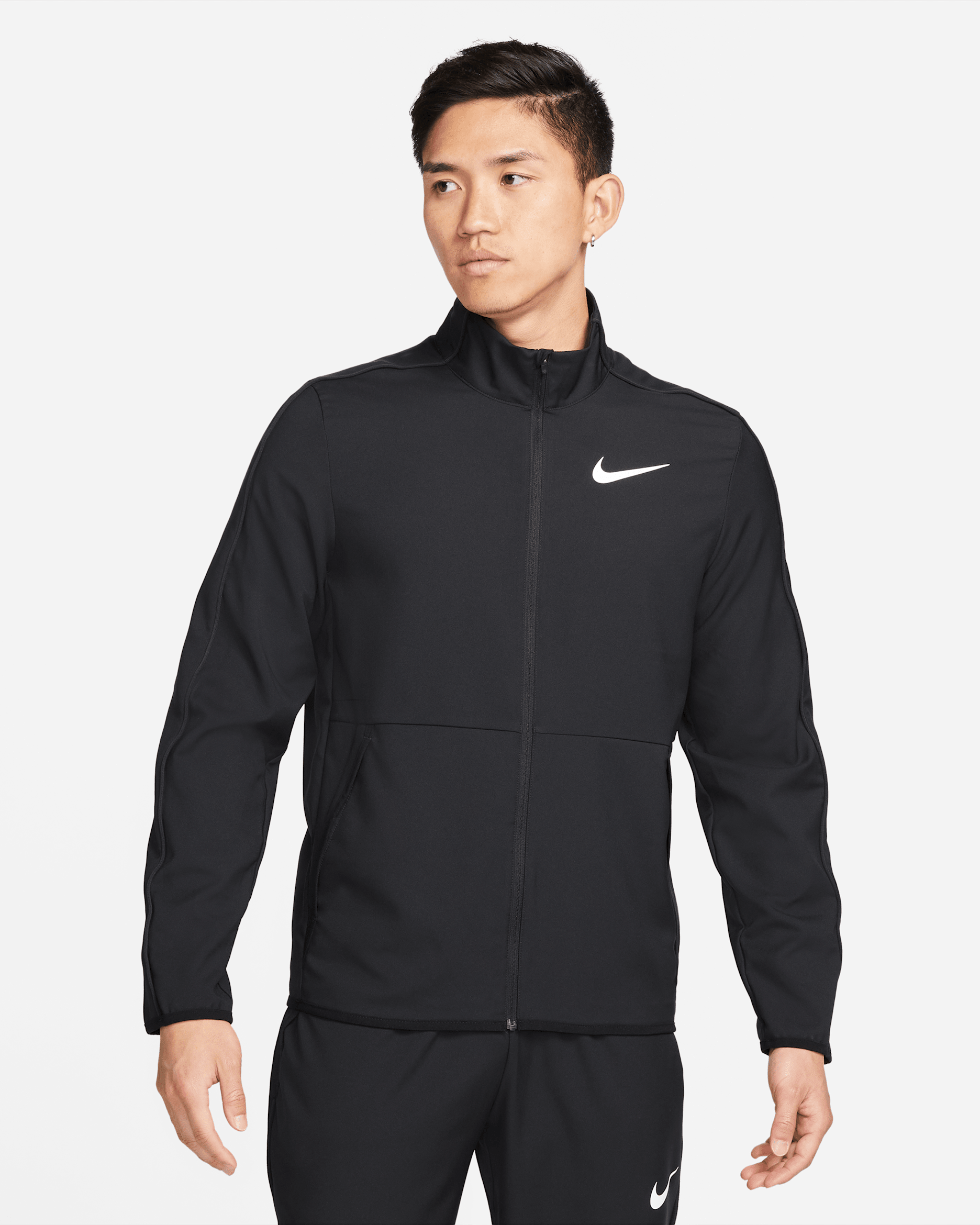 Nike Dri-FIT Men's Woven Training Jacket - Black/Black/White