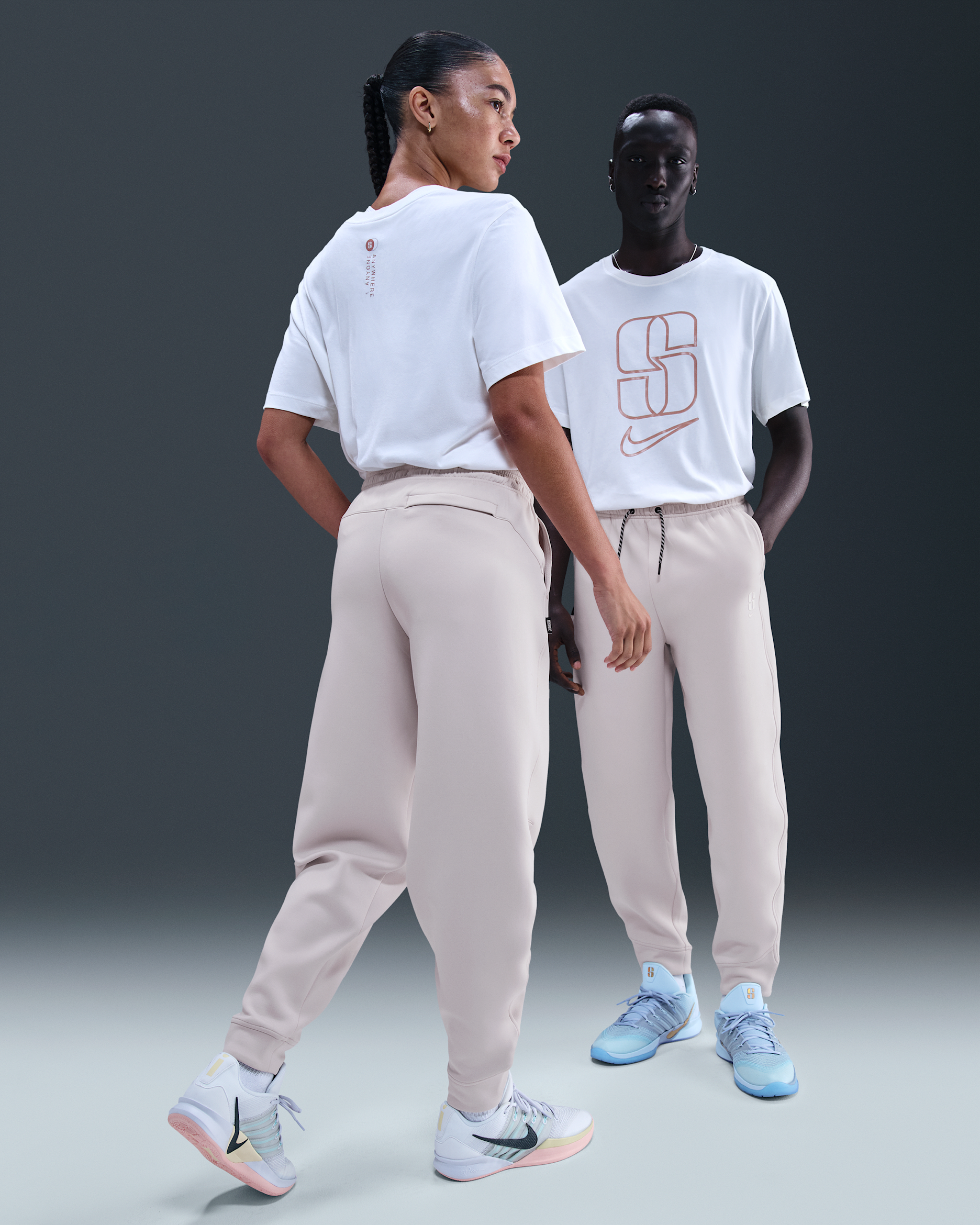 Sabrina Dri-FIT Loose Basketball Pants - Light Orewood Brown/Washed Coral/Sail