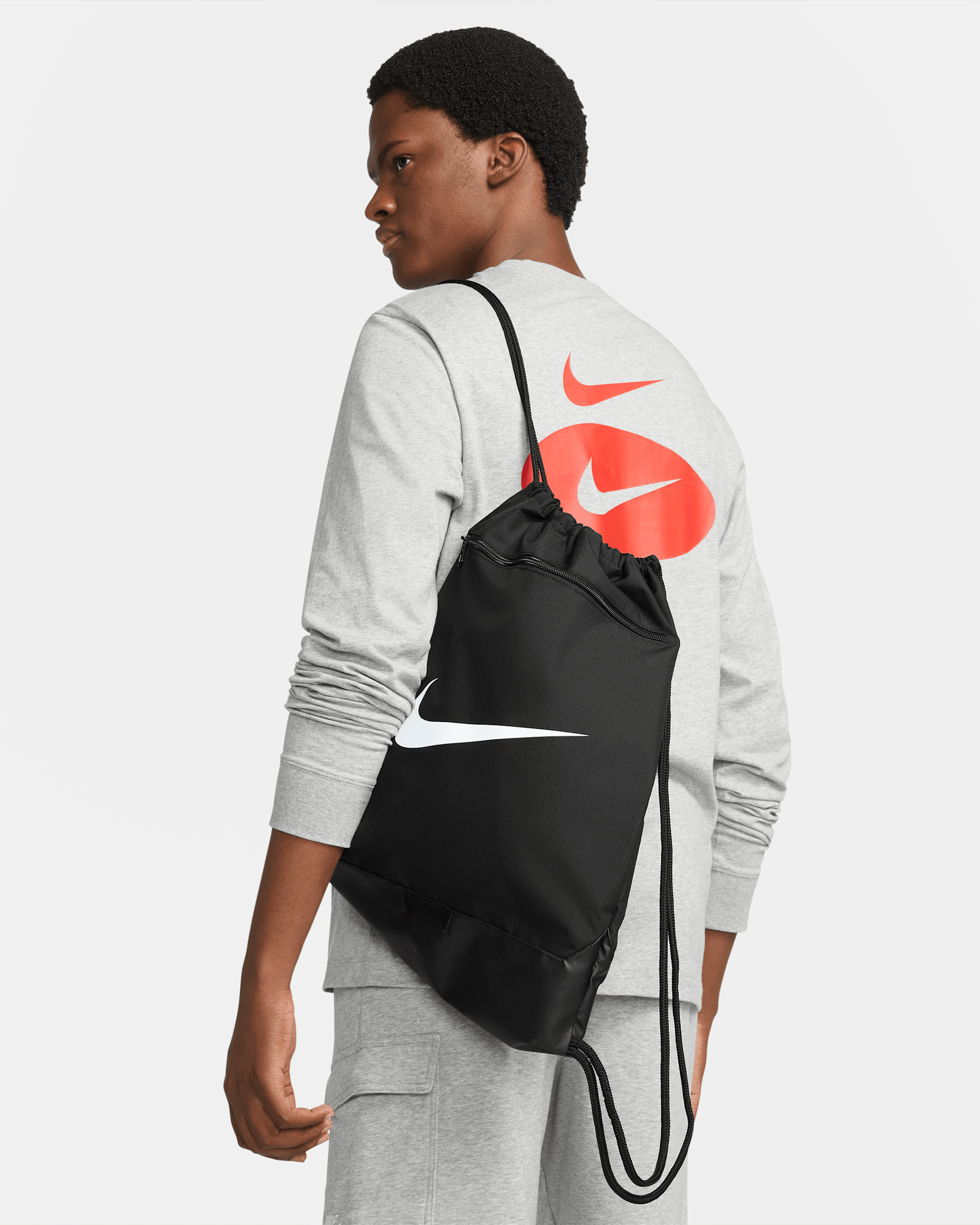 Nike Brasilia 9.5 Trainingsbeutel (18 l) - Schwarz/Schwarz/Weiß